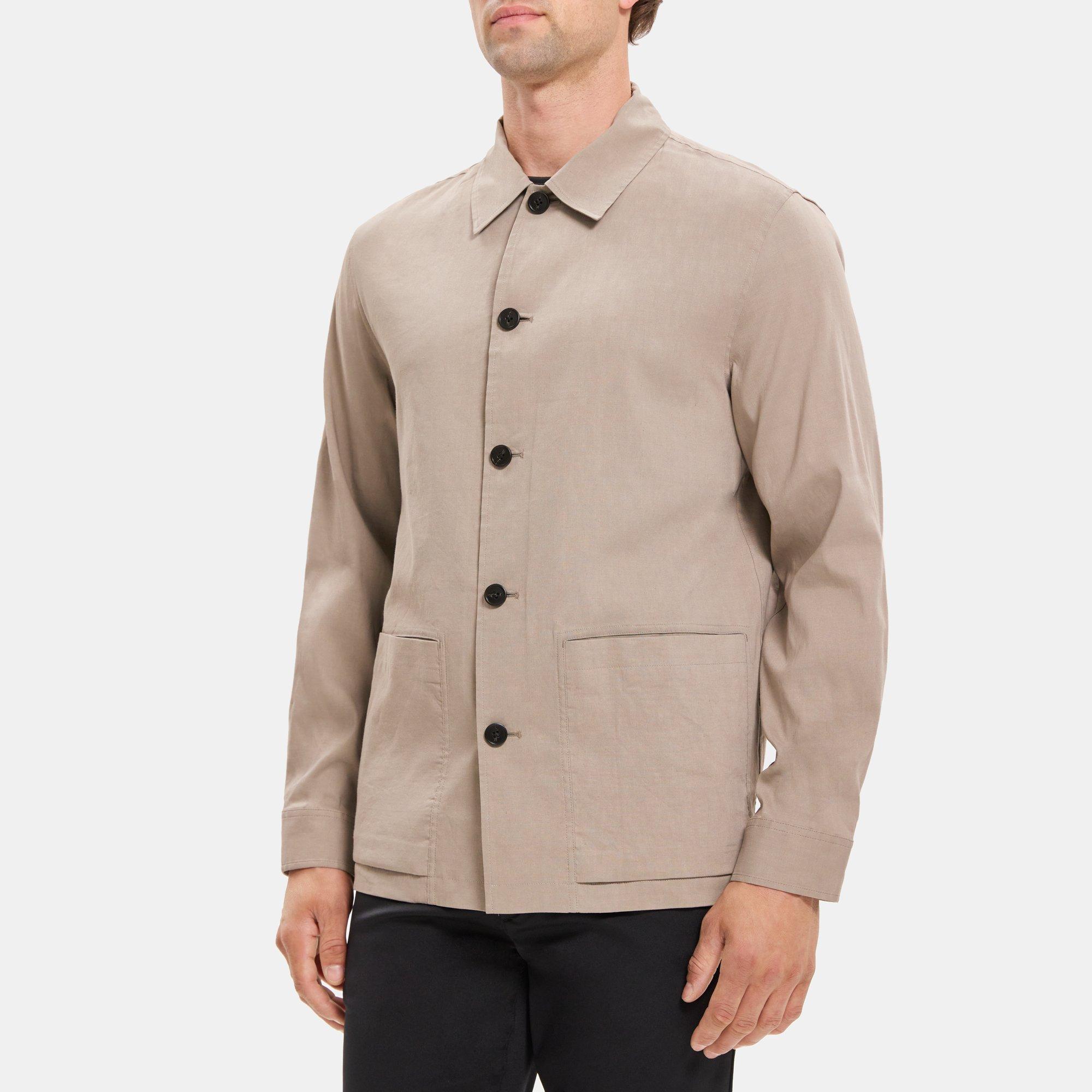 Shirt Jacket in Stretch Linen