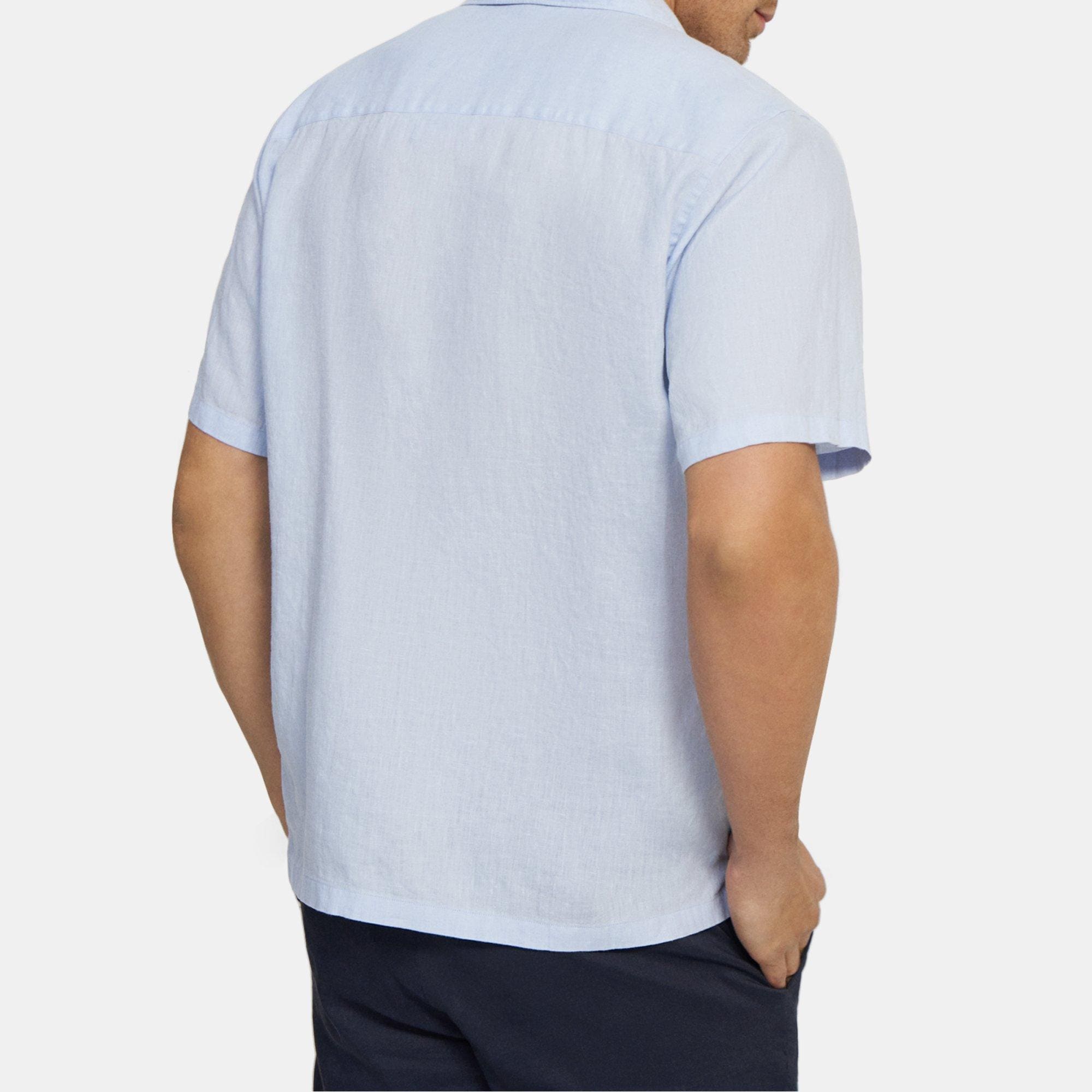 Linen Twill Short-Sleeve Shirt | Theory