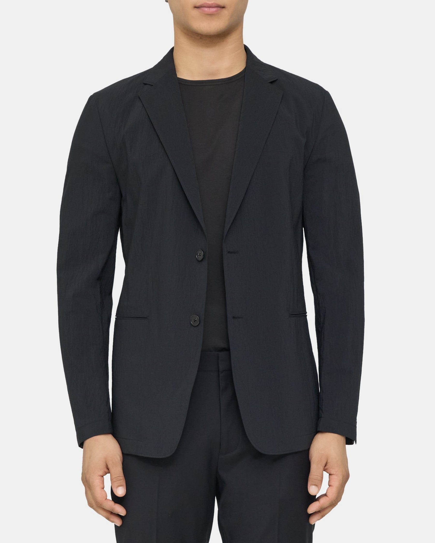 띠어리 Theory Unstructured Suit Jacket in Nylon Blend,BLACK