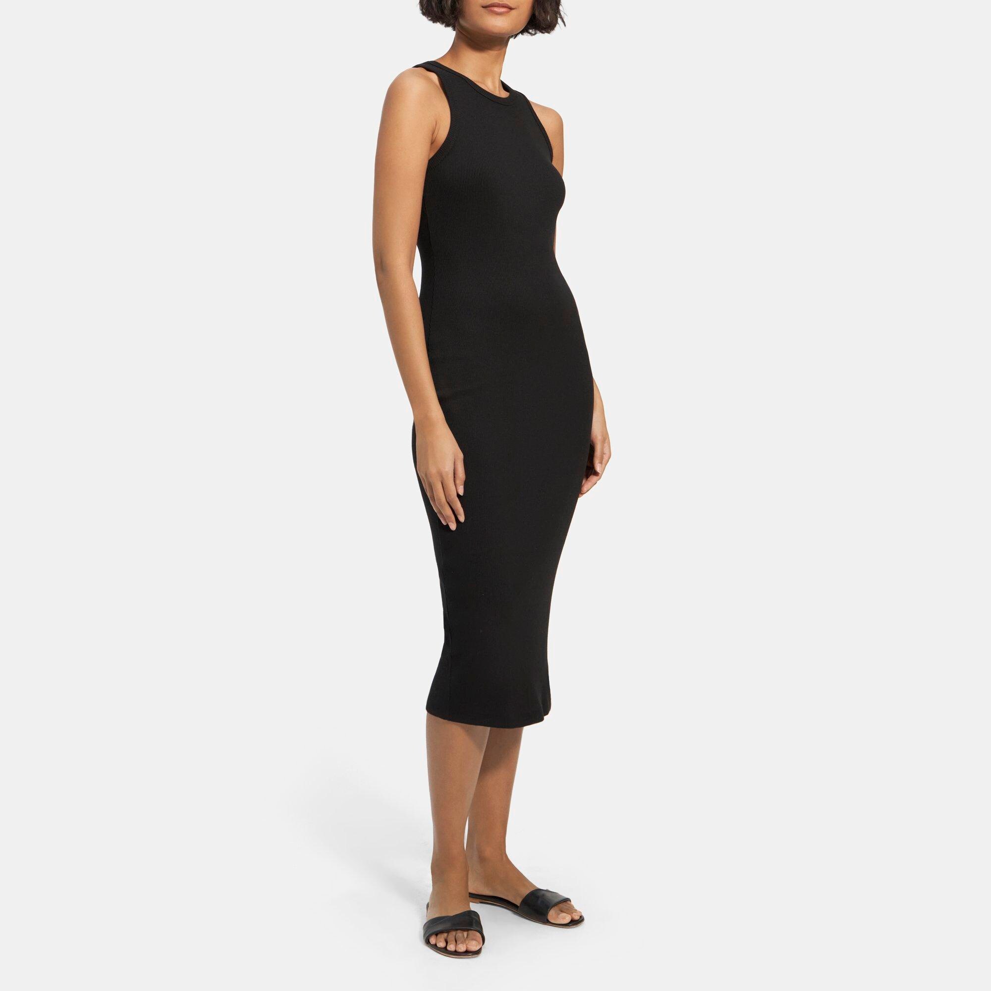 Explorer Ribbed Racer Dress - Black