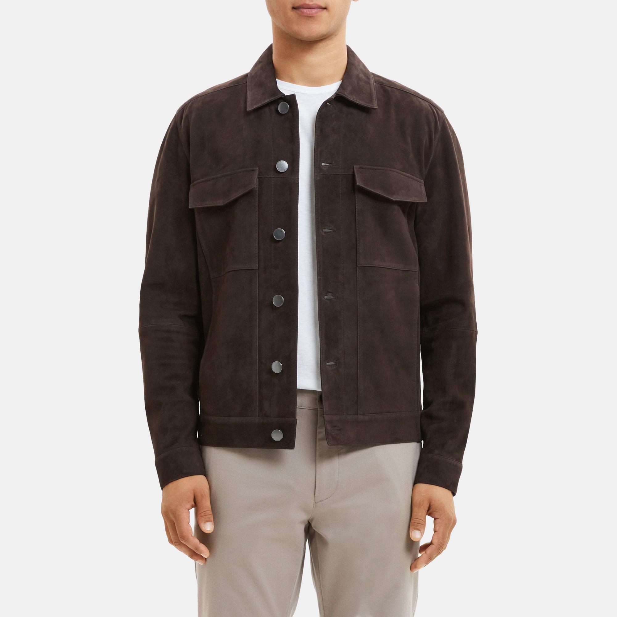 Leather Trucker Jacket | Theory Outlet