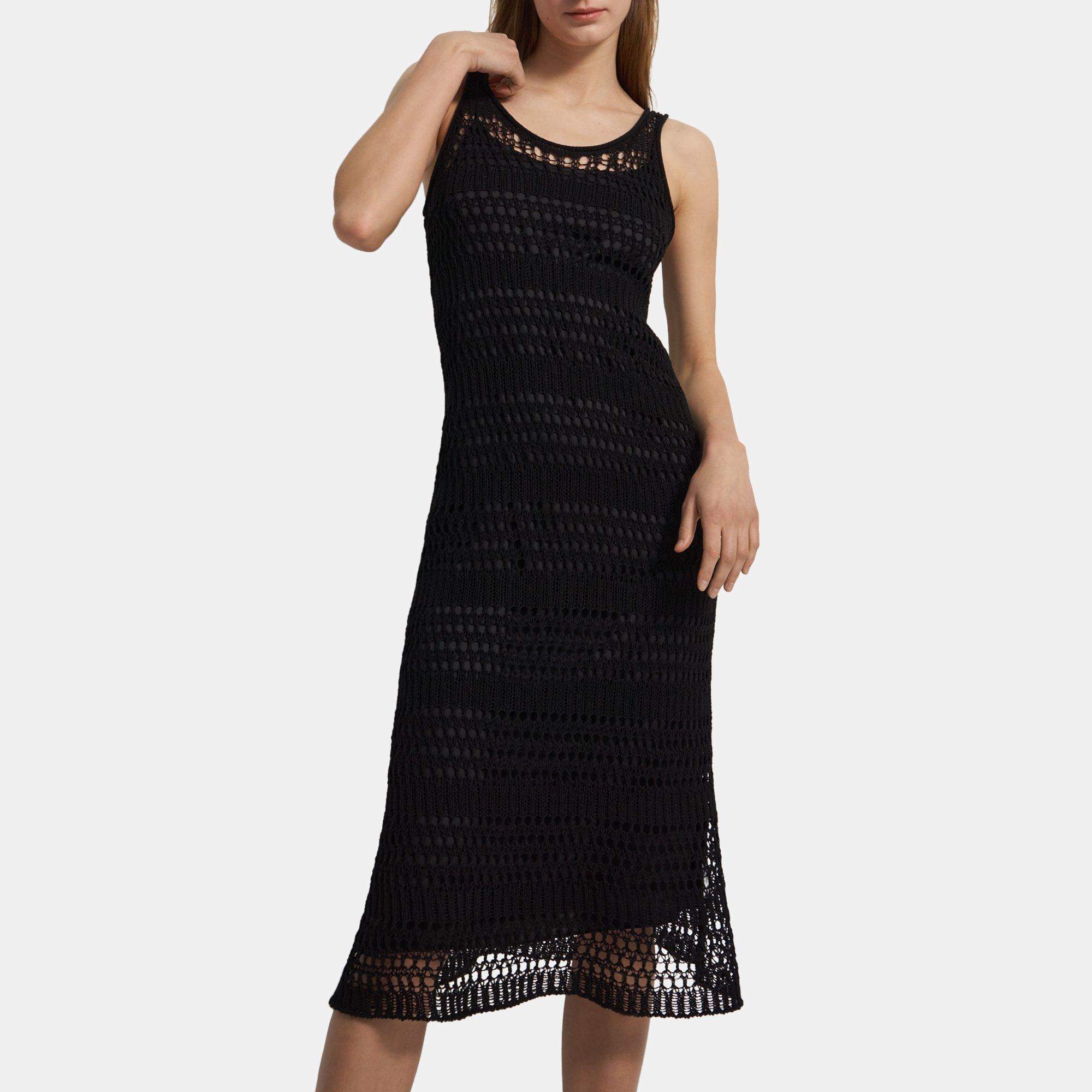띠어리 원피스 Theory Sleeveless Midi Dress in Cotton Crochet