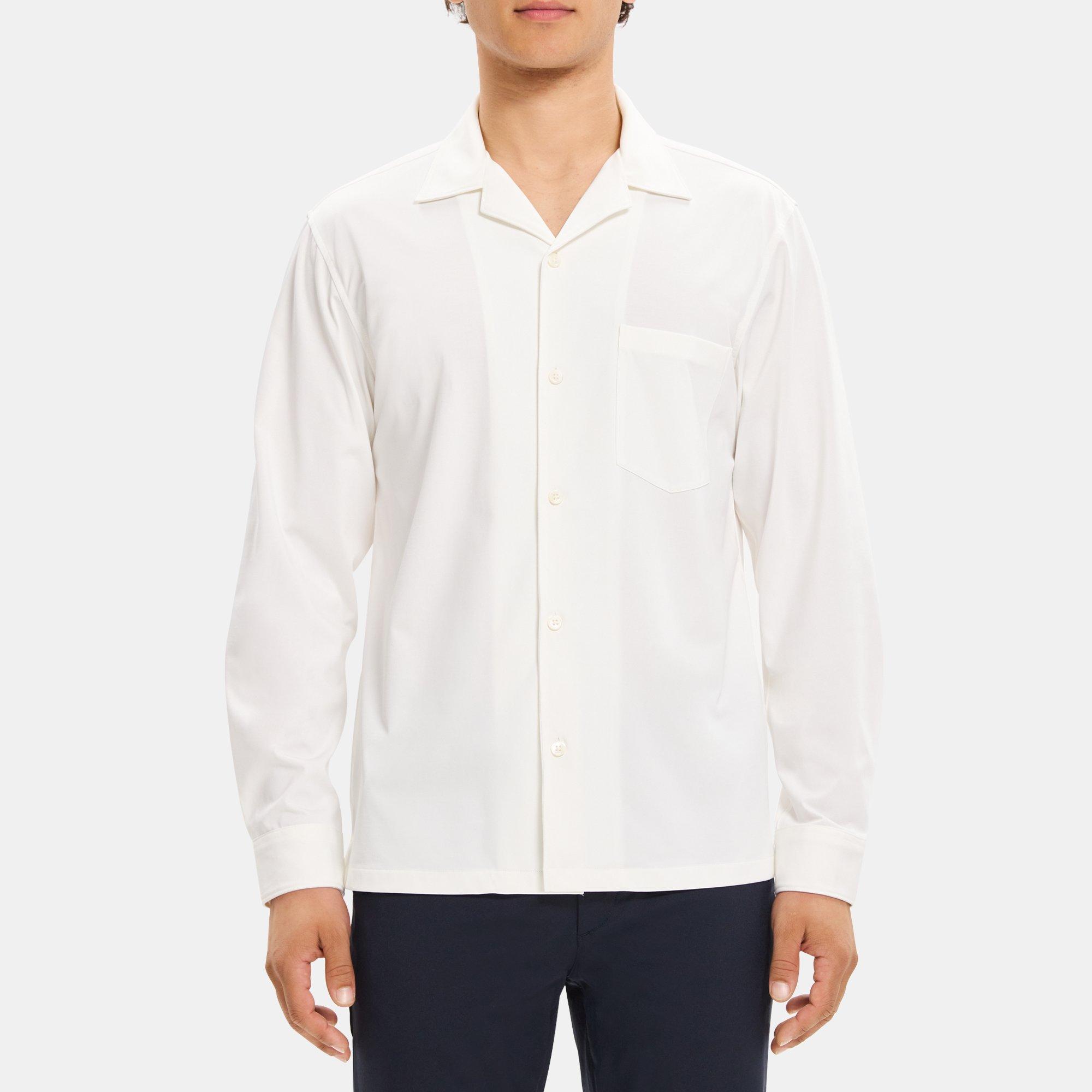 Structure Knit Camp Collar Shirt Theory Outlet