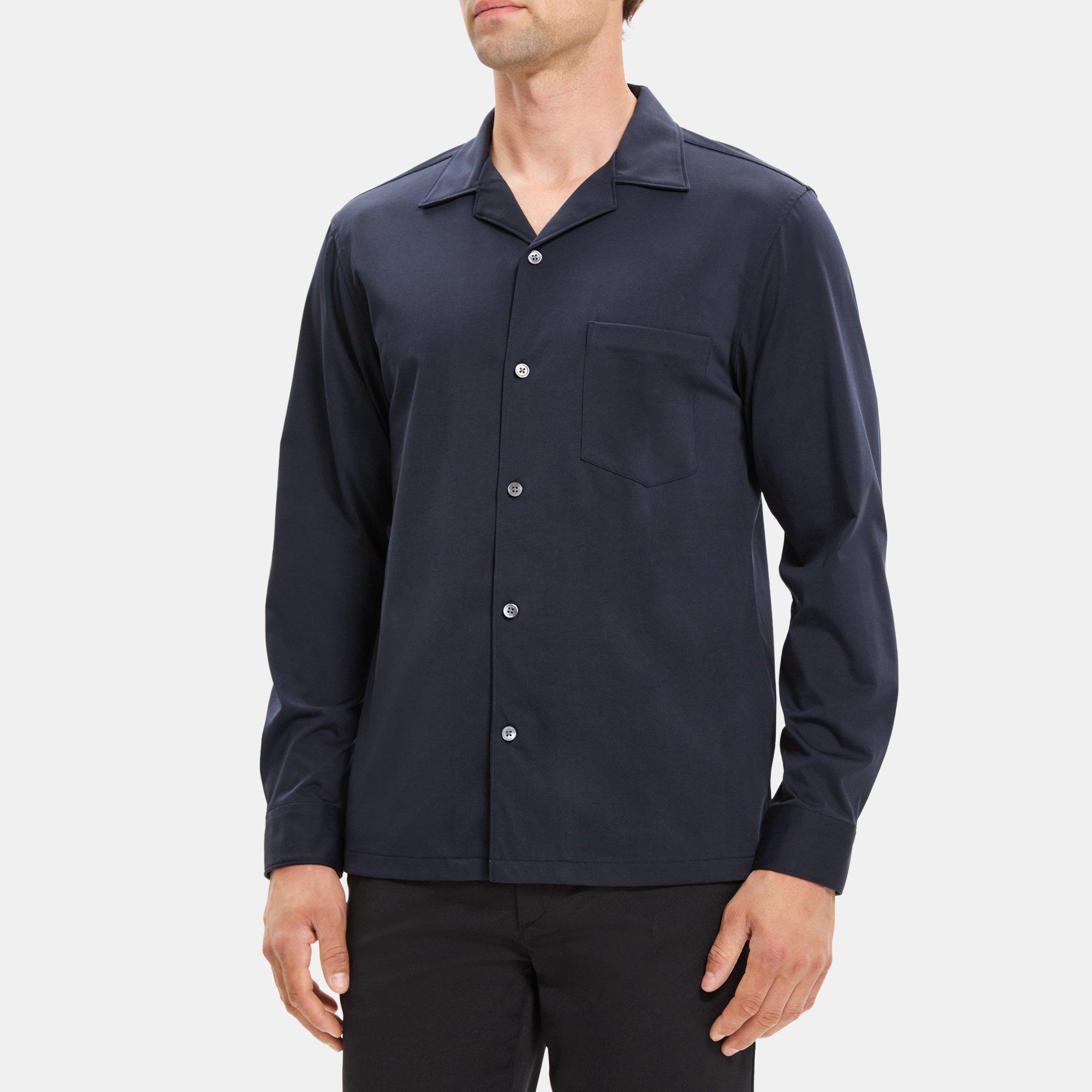 Structure Knit Camp Collar Shirt Theory Outlet