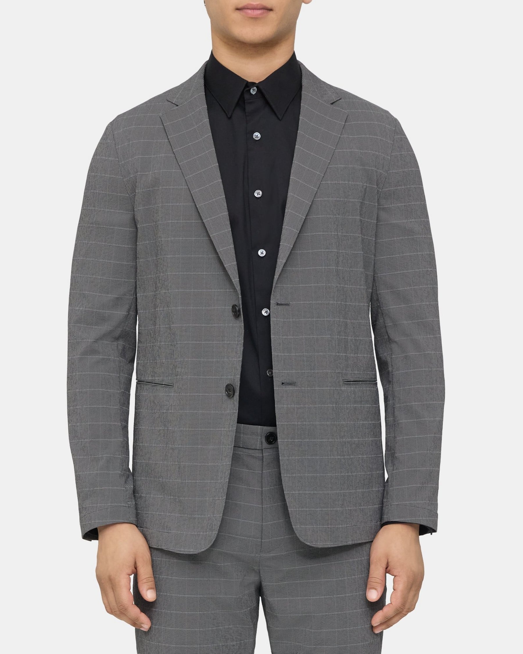띠어리 Theory Unstructured Suit Jacket in Checked Nylon Blend,BLACK MULTI