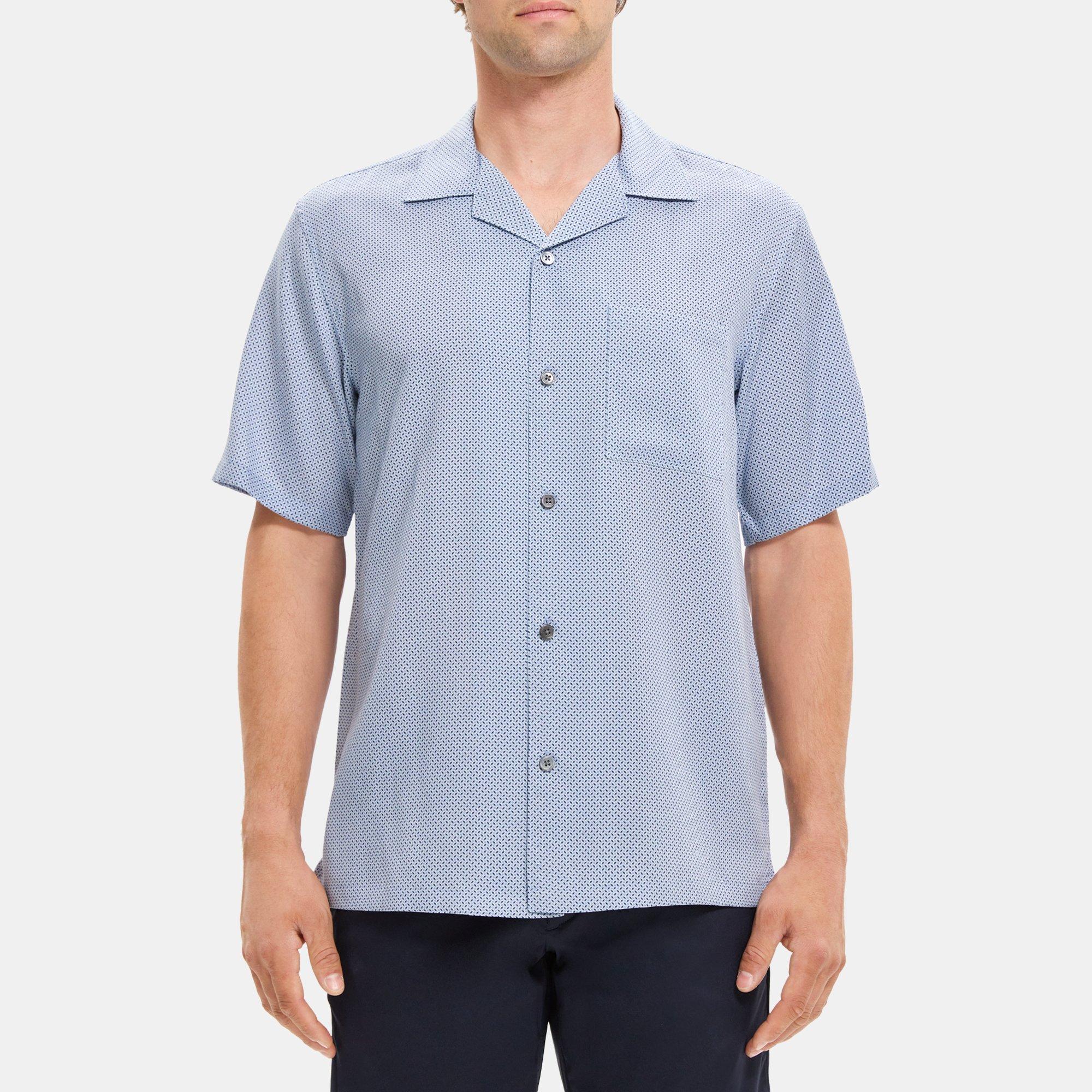 Theory Short-Sleeve Shirt in Reef Print Lyocell