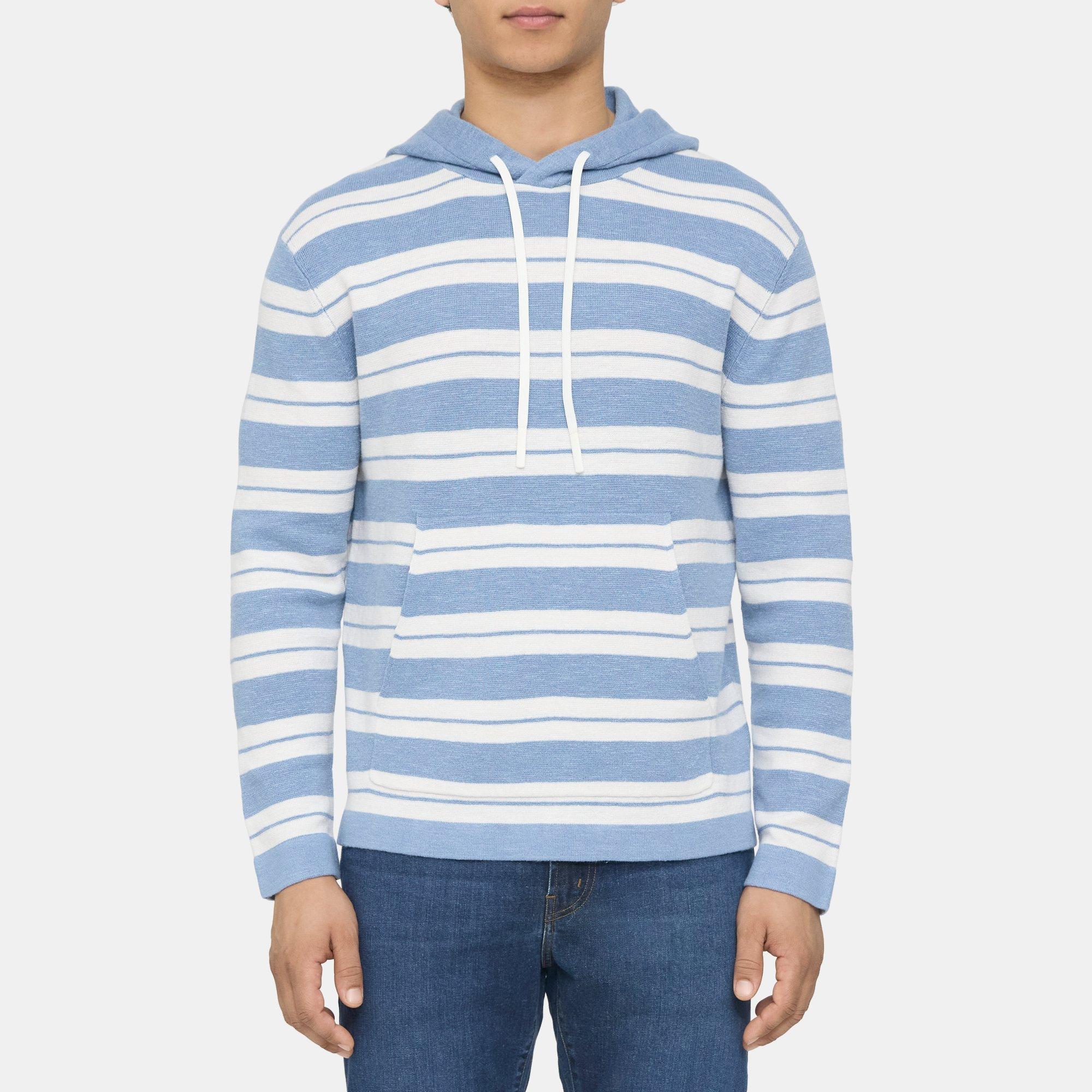 Blue striped clearance hoodie