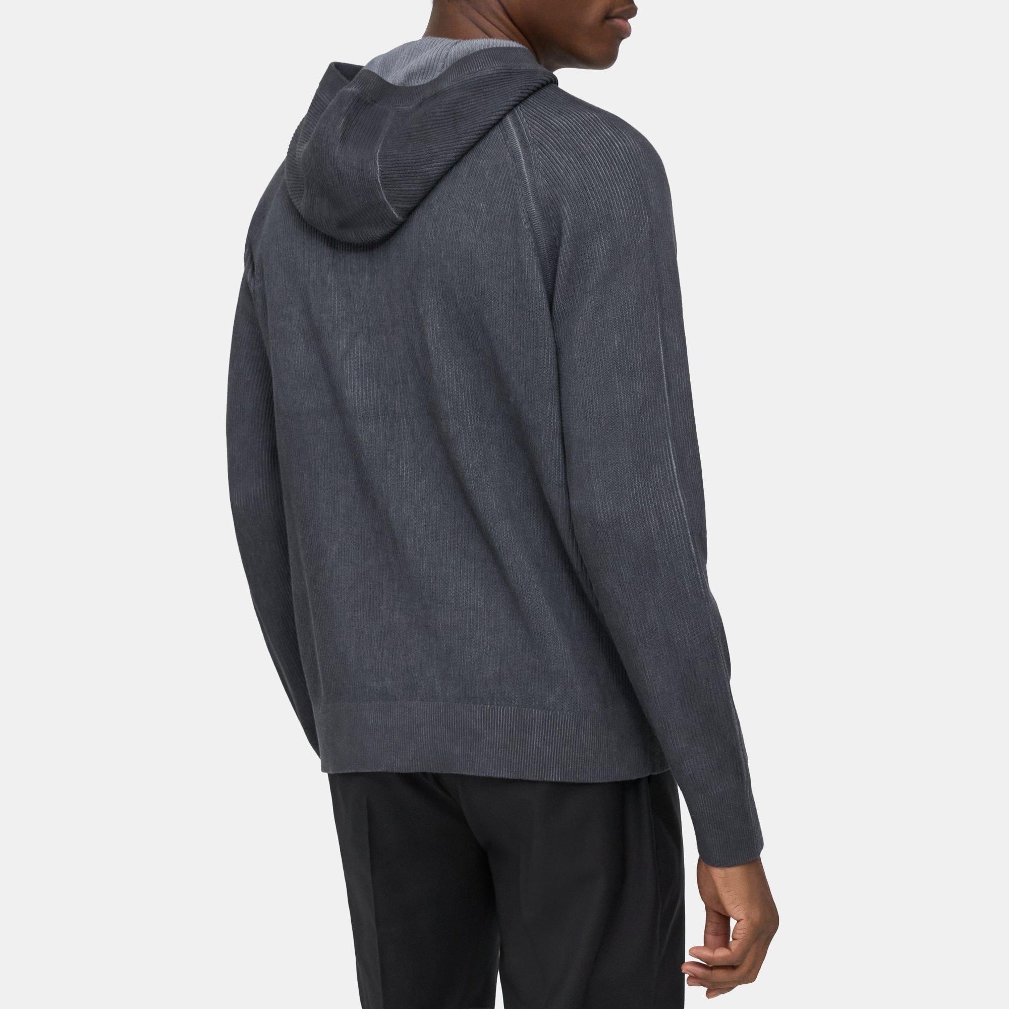 Cotton Zip-Up Hoodie Outlet Theory 