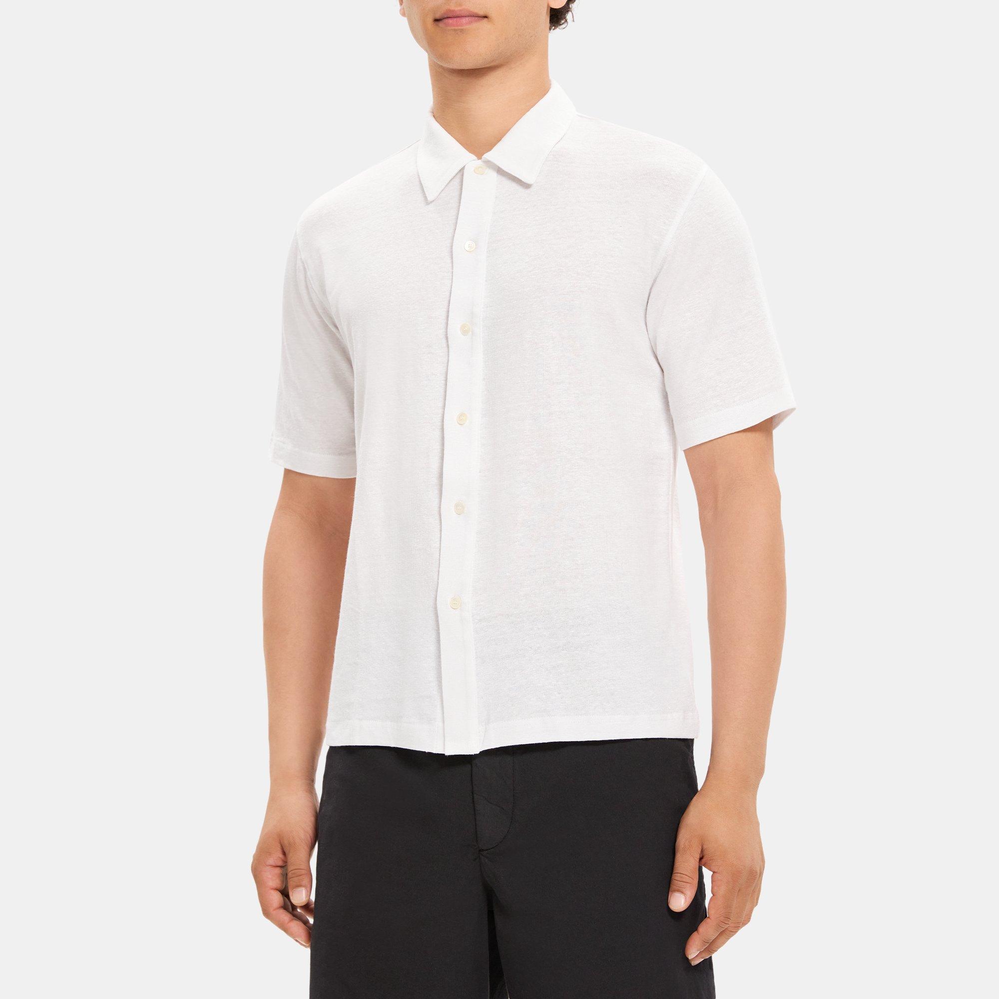 Linen Jersey Short-Sleeve Polo | Theory Outlet