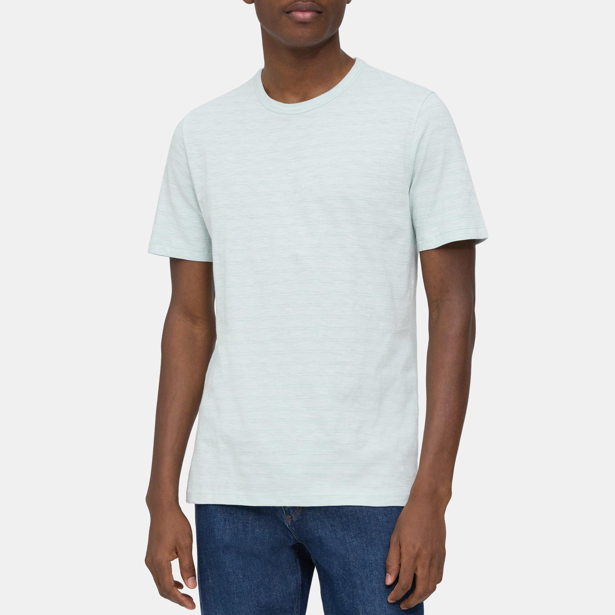 띠어리 Theory Essential Tee in Slub Cotton,LIGHT STRATUS/DARK STRATUS