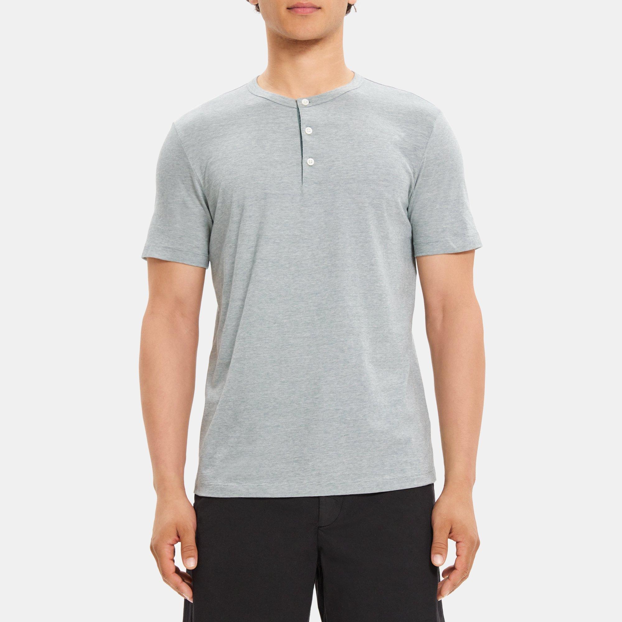 Cotton Henley ShortSleeve Tee Theory Outlet