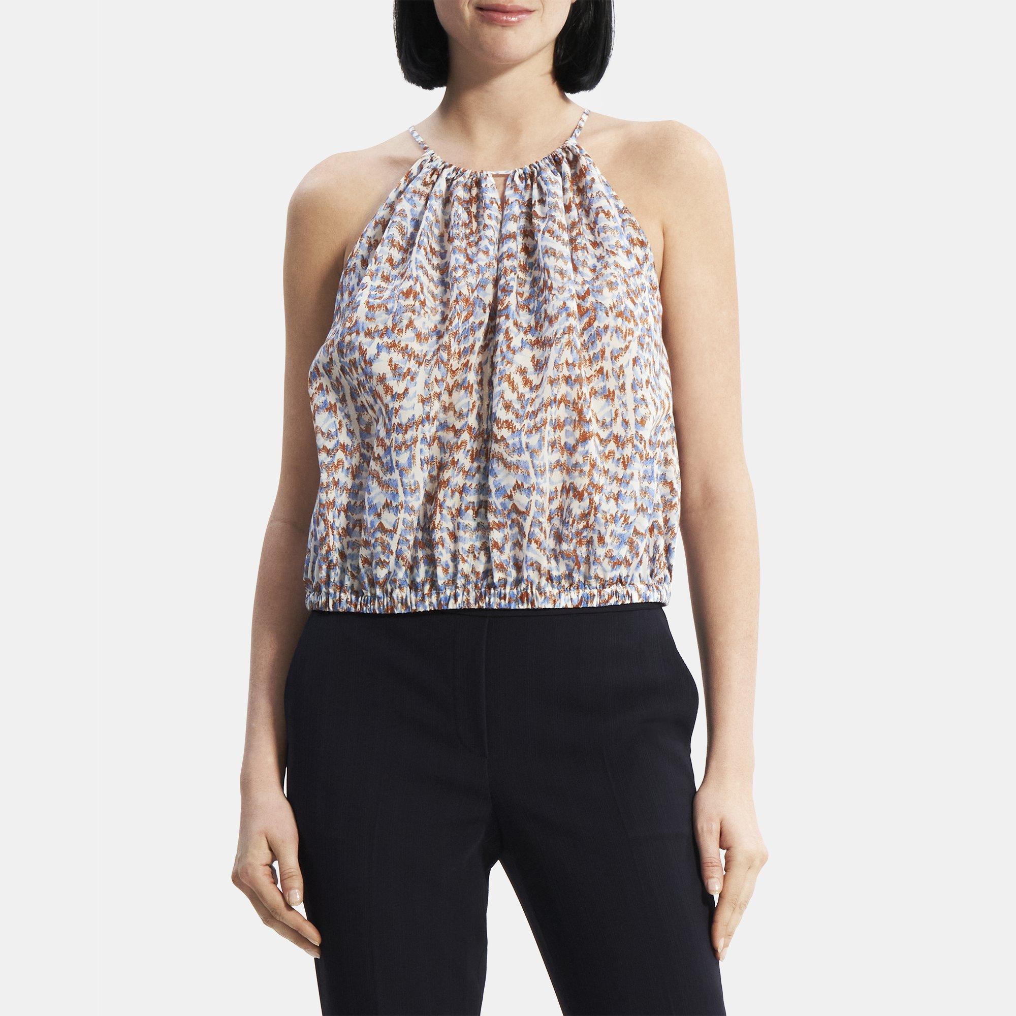 Theory Gathered Camisole in Printed Poly