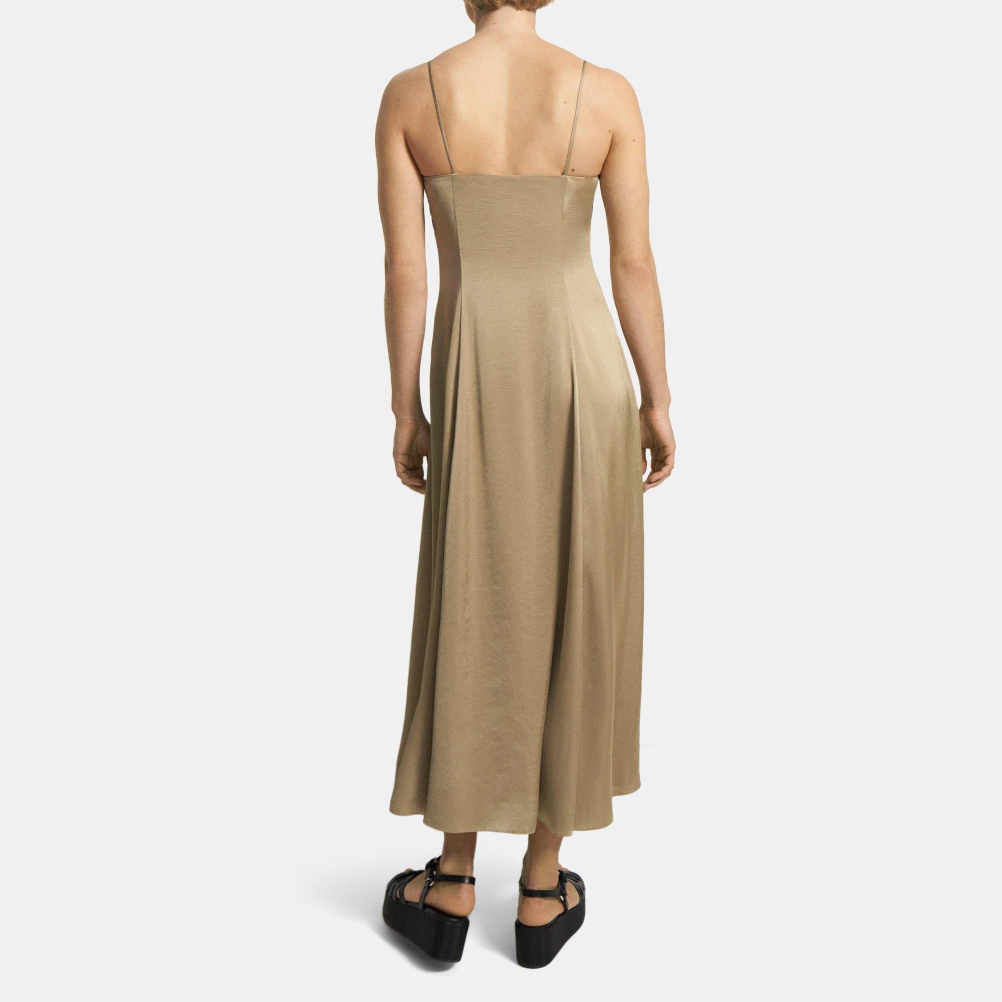 Crushed Satin Cami Midi Dress | Theory