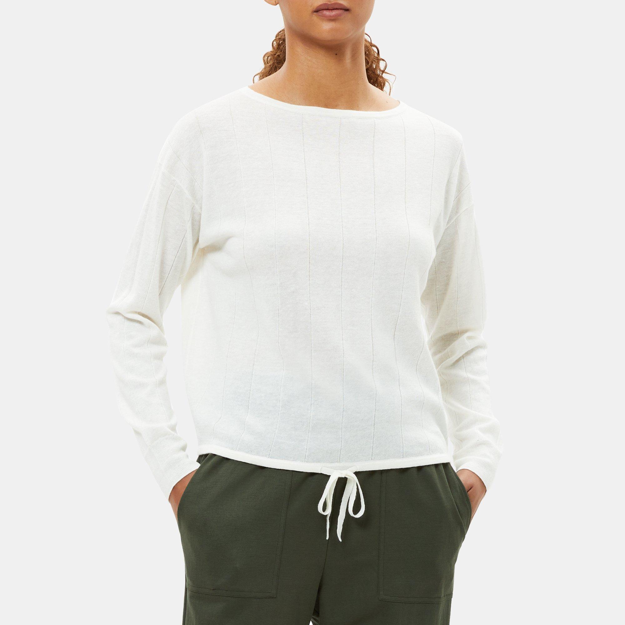 Wool-Linen Drawstring Sweater | Theory Outlet