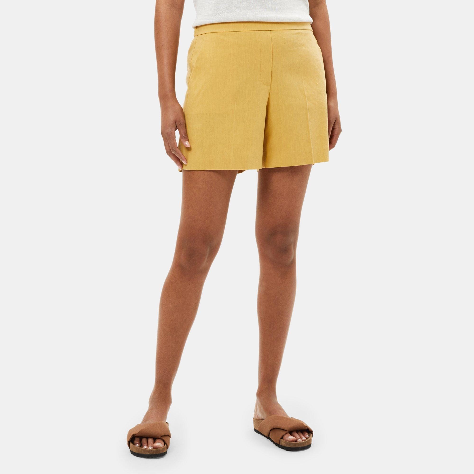 Linen Pull-On Short | Theory Outlet