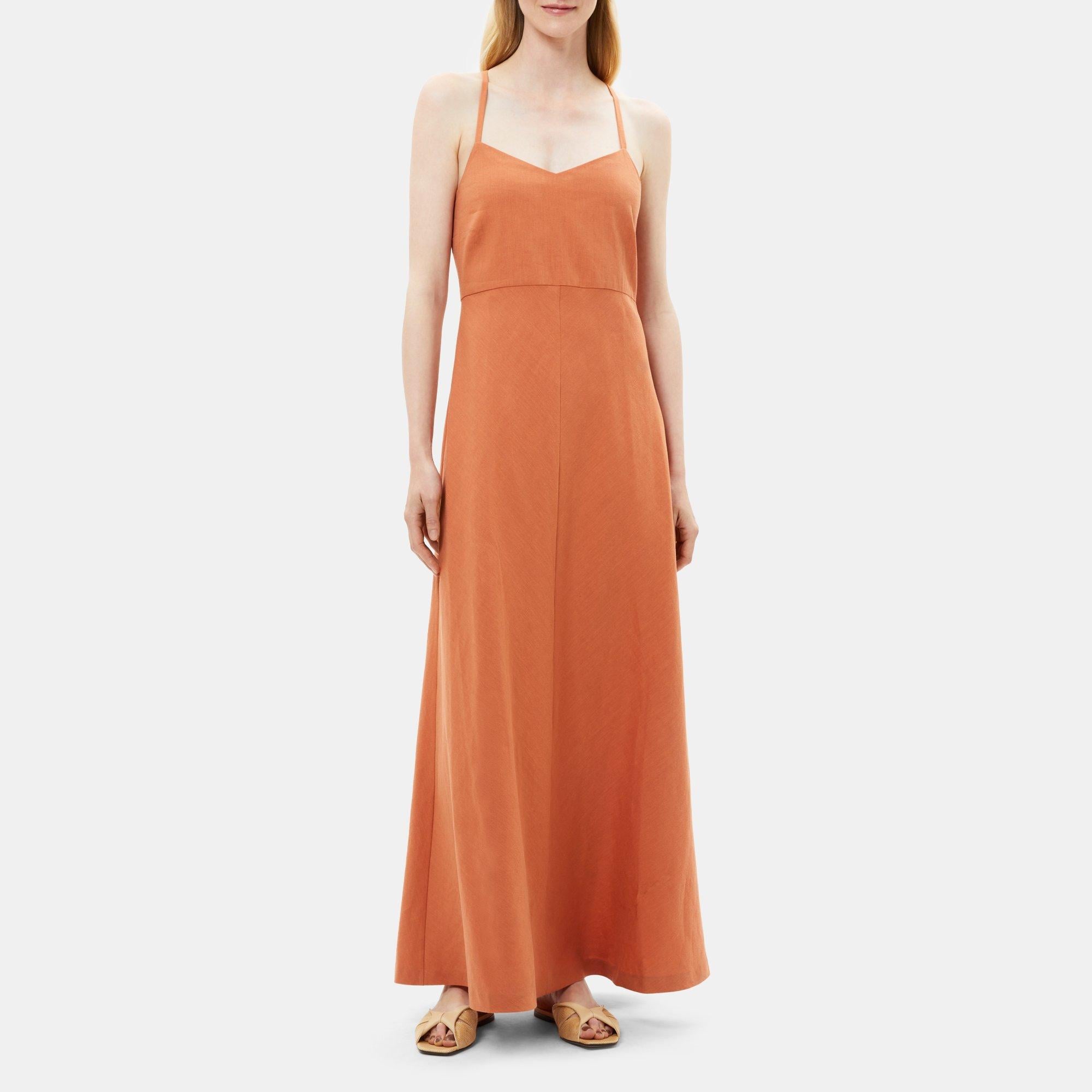 띠어리 Theory Cross-Back Dress in Linen,CANYON