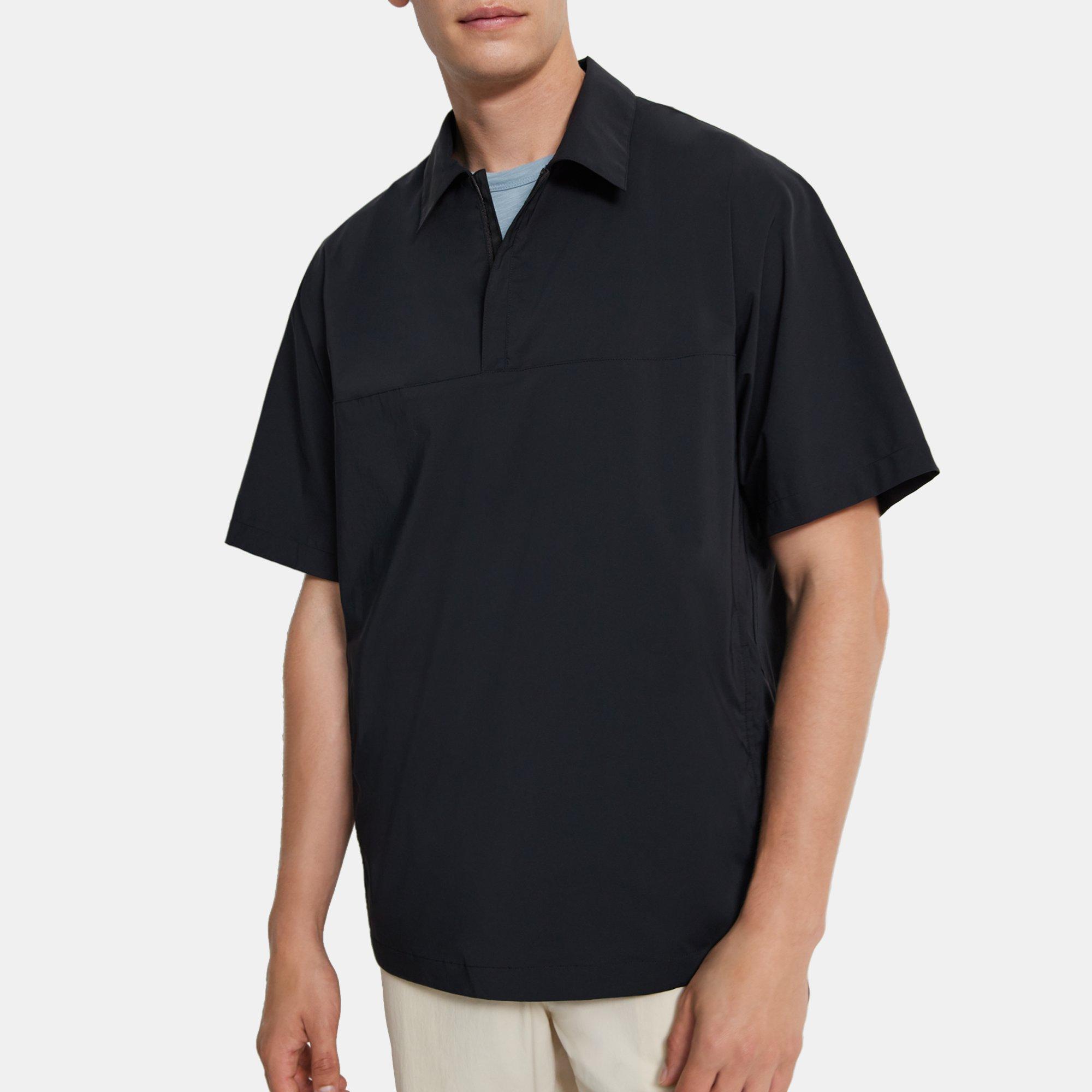 띠어리 Theory Polo Shirt in Recycled Nylon,BLACK