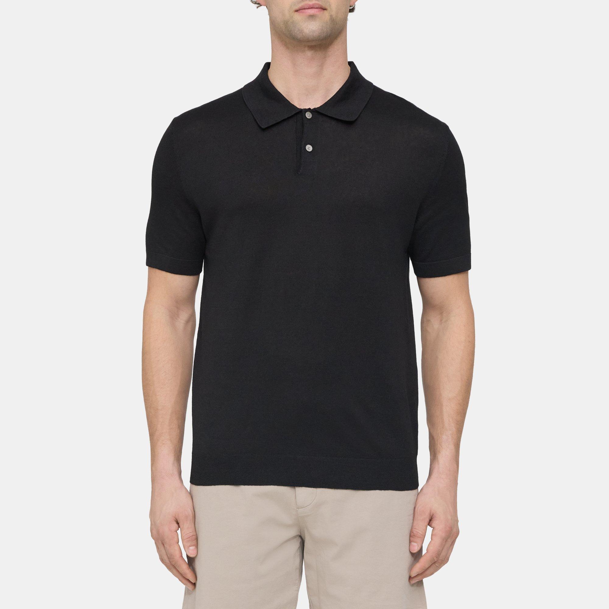 Linen-Blend Polo Shirt | Theory Outlet