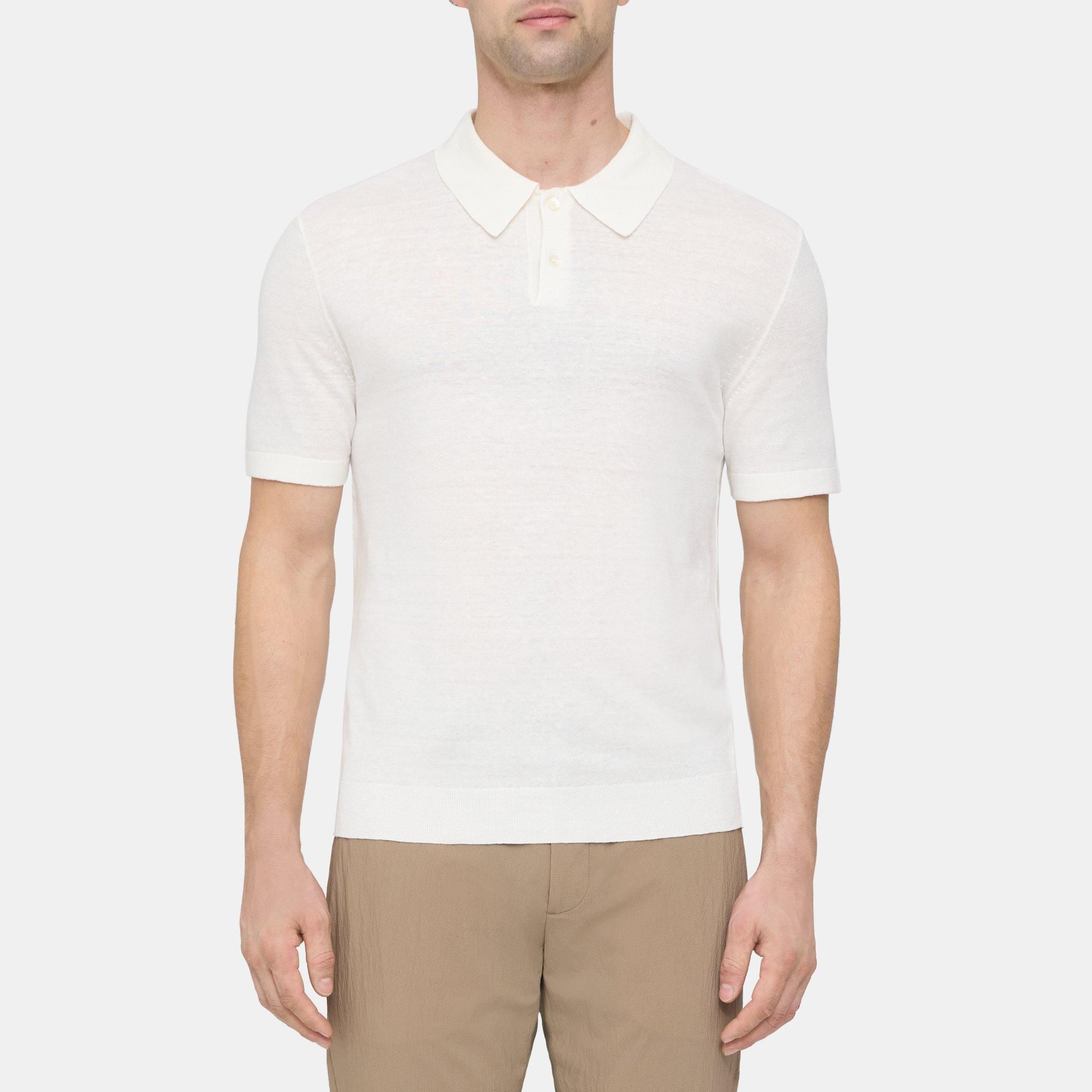Theory Polo Shirt in Linen-Blend