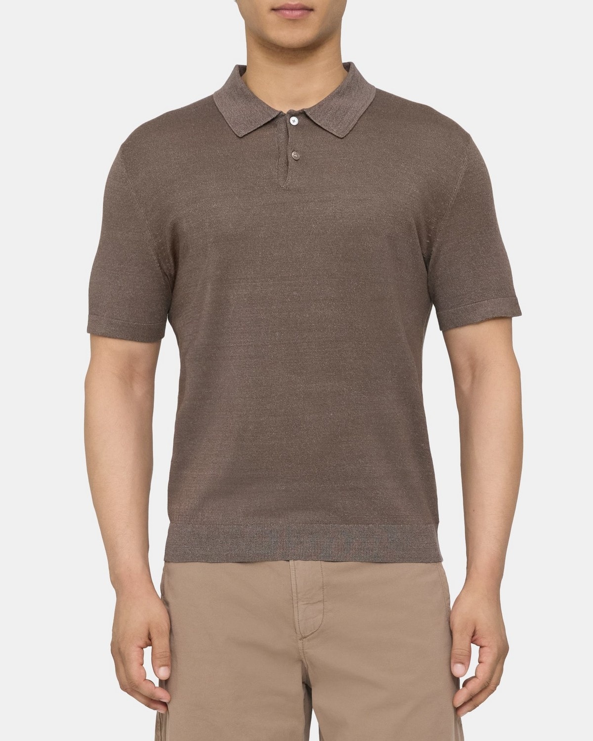 Linen-Blend Polo Shirt | Theory Outlet