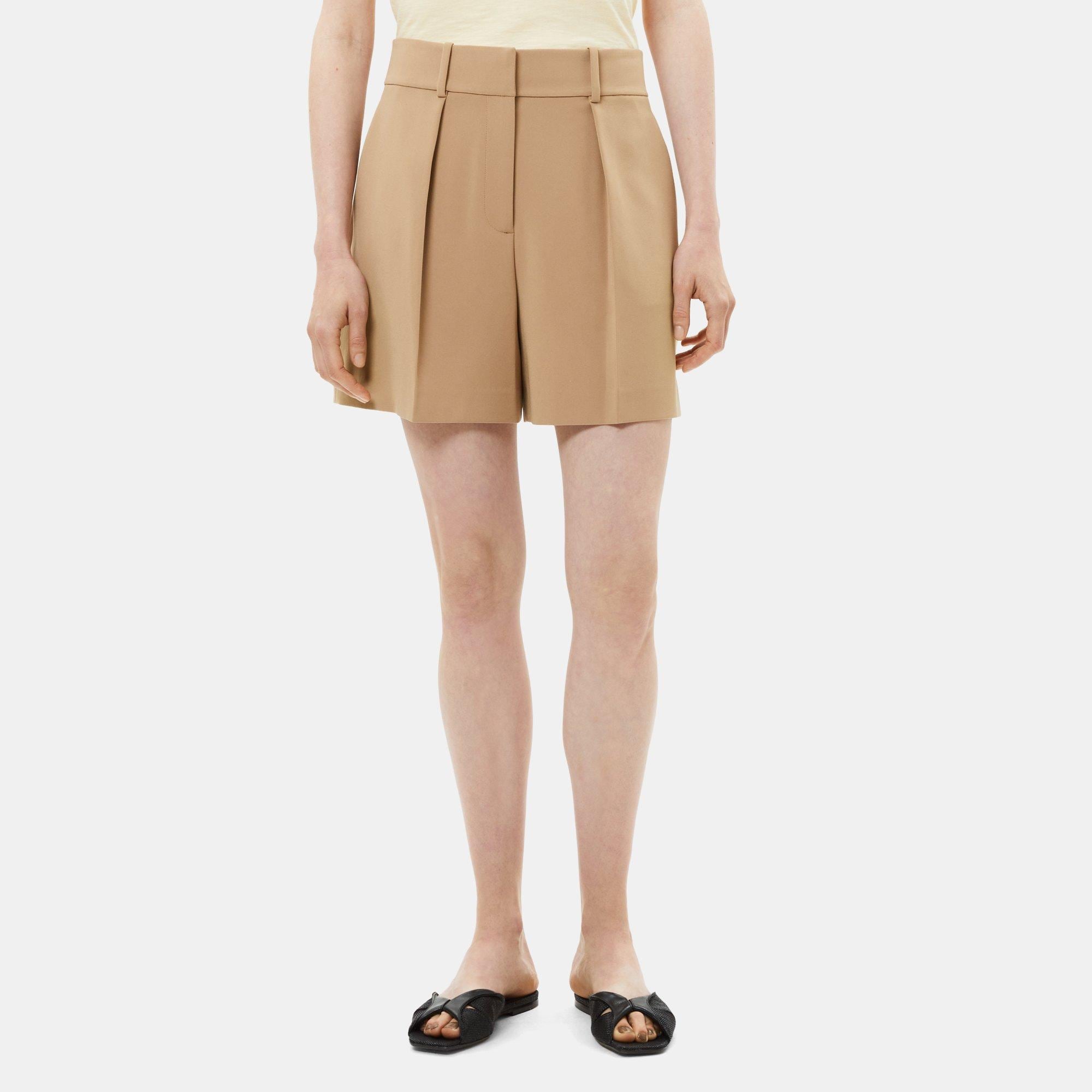 Crepe Pleated Short | Theory Outlet
