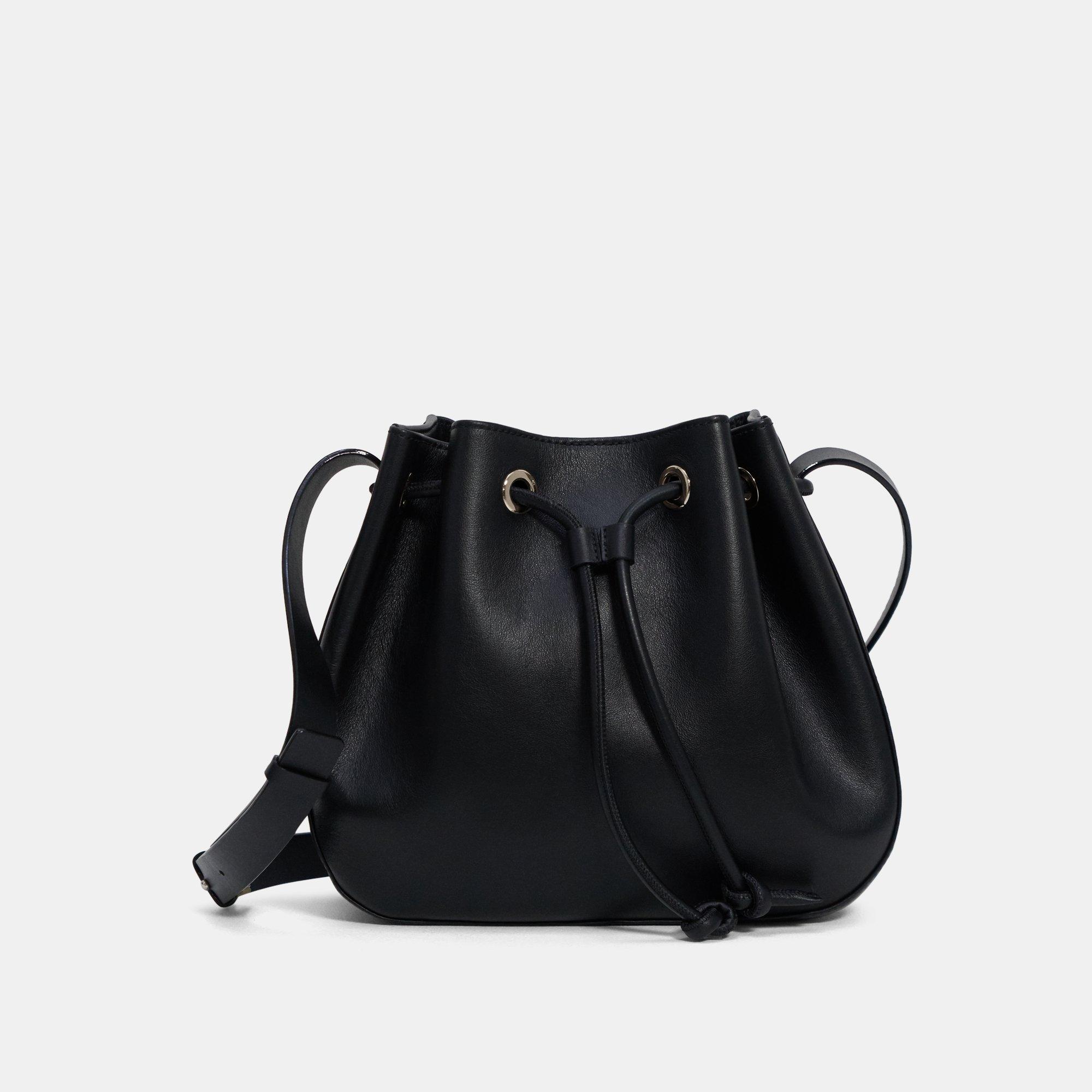 Theory Micro Bucket Bag in Leather