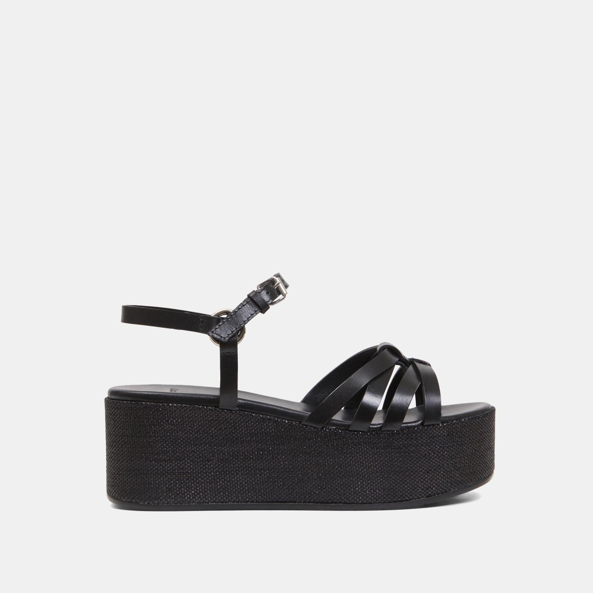 Leather Cross Platform Sandal | Theory Outlet