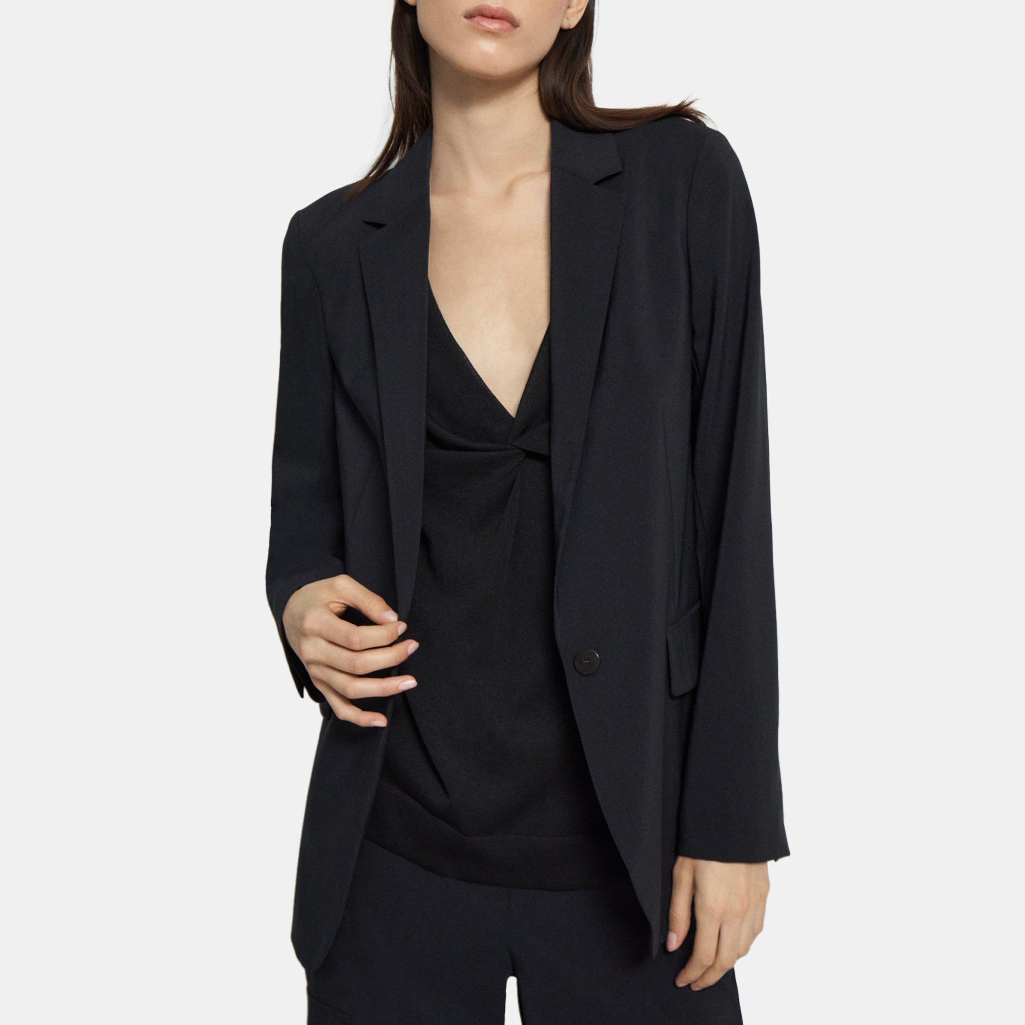 Crisp Poly Casual Blazer | Theory Outlet