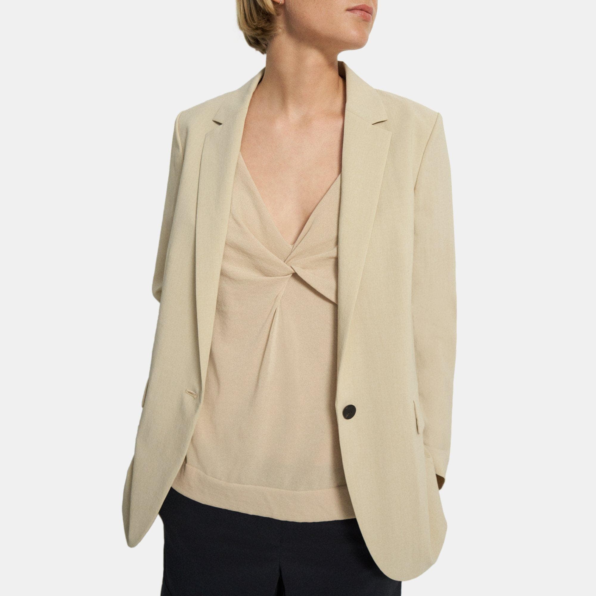 Crisp Poly Casual Blazer | Theory Outlet