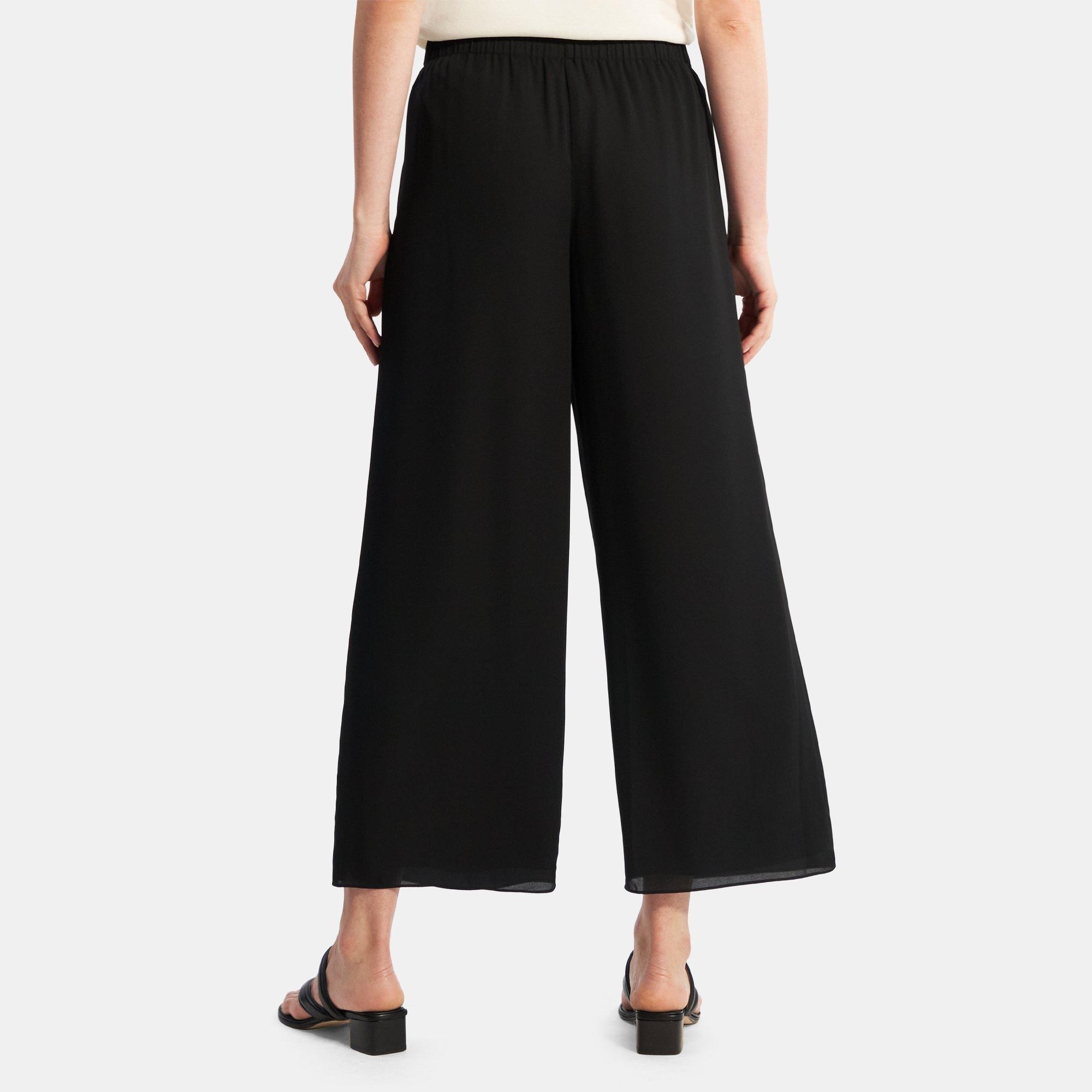 Recycled Georgette Easy Wide Pull-On Pant | Theory Outlet