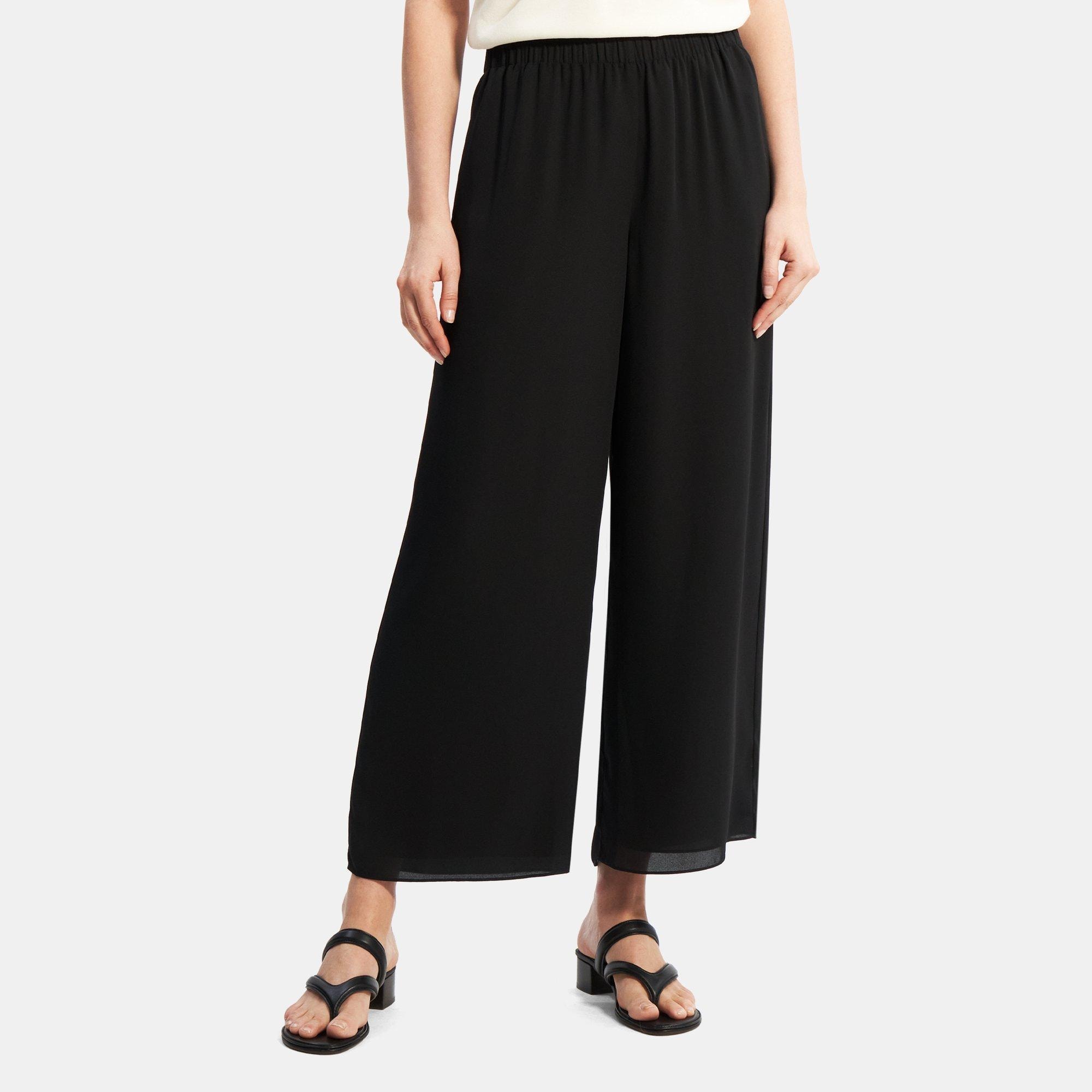 Recycled Georgette Easy Wide Pull-On Pant | Theory Outlet