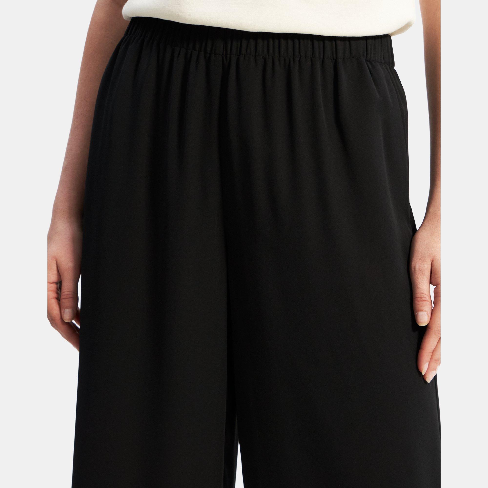 Recycled Georgette Easy Wide Pull-On Pant | Theory Outlet