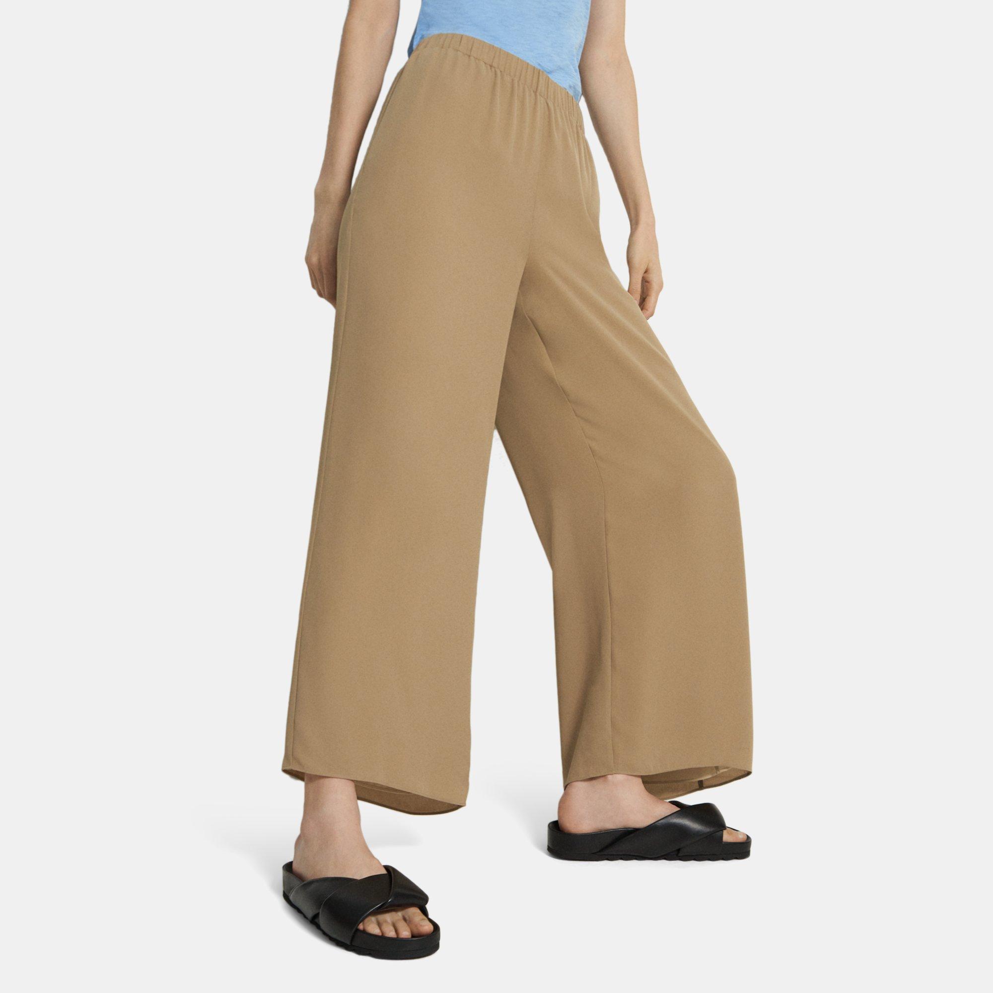 Recycled Georgette Easy Wide Pull-On Pant | Theory Outlet