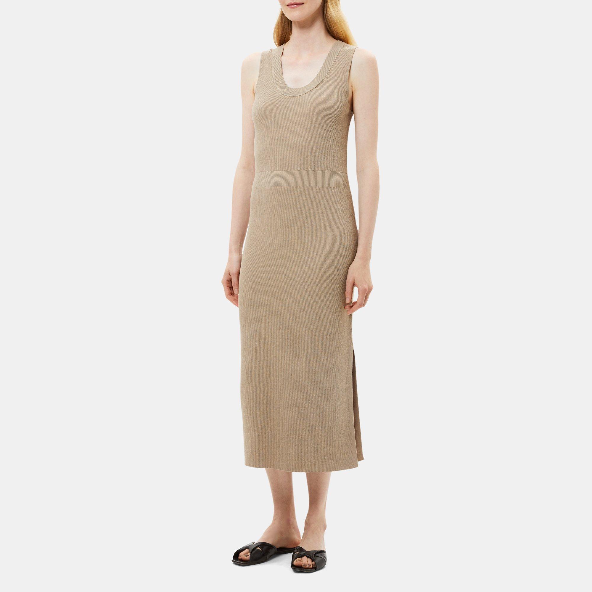 Crepe Knit Sleeveless Dress | Theory Outlet