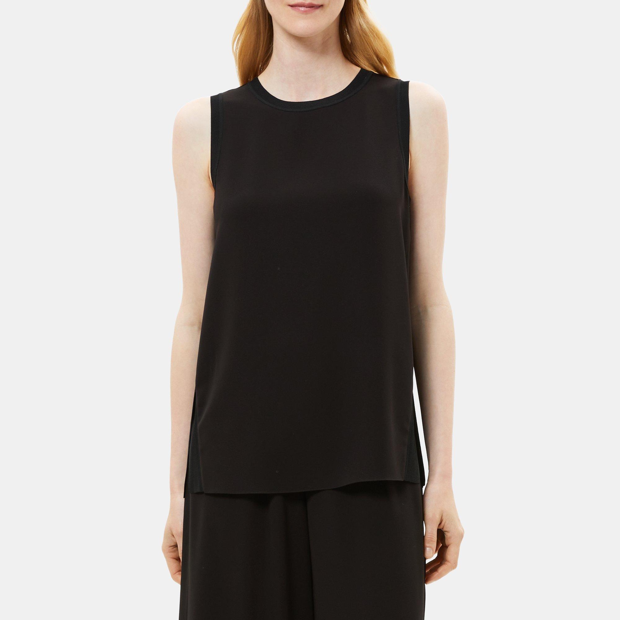 Drapey Crepe Combo Shell Top | Theory Outlet