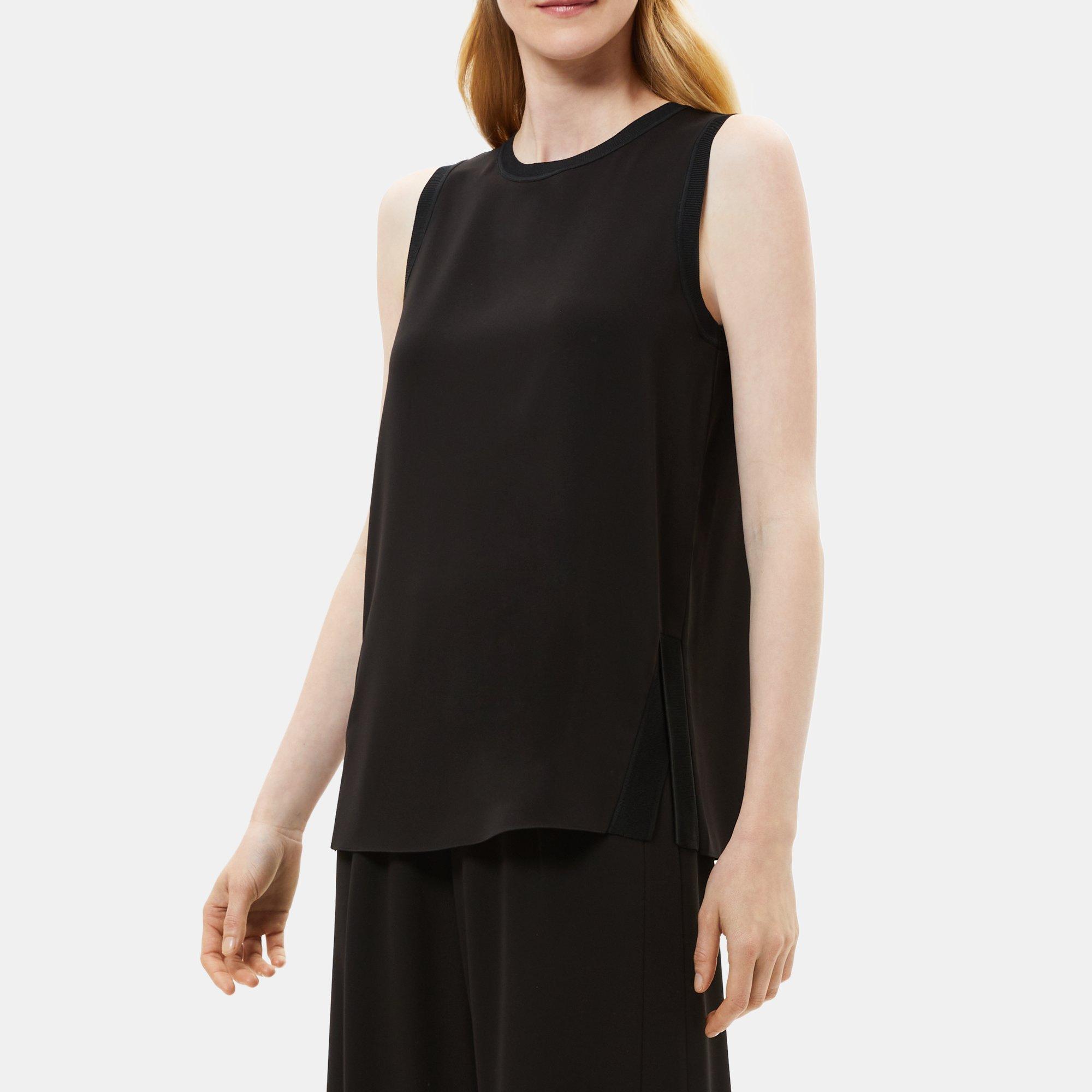 Drapey Crepe Combo Shell Top | Theory Outlet