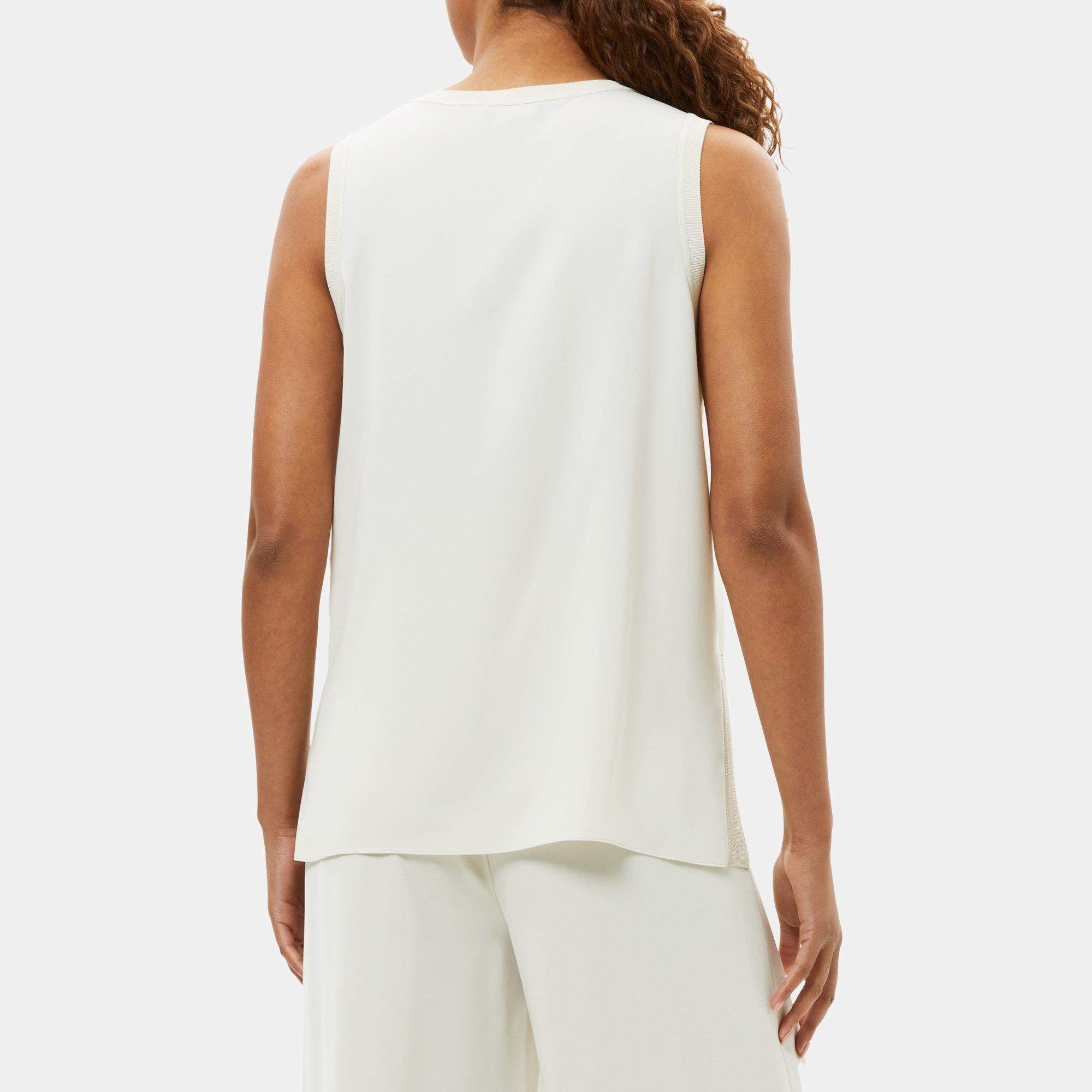 Drapey Crepe Combo Shell Top | Theory Outlet