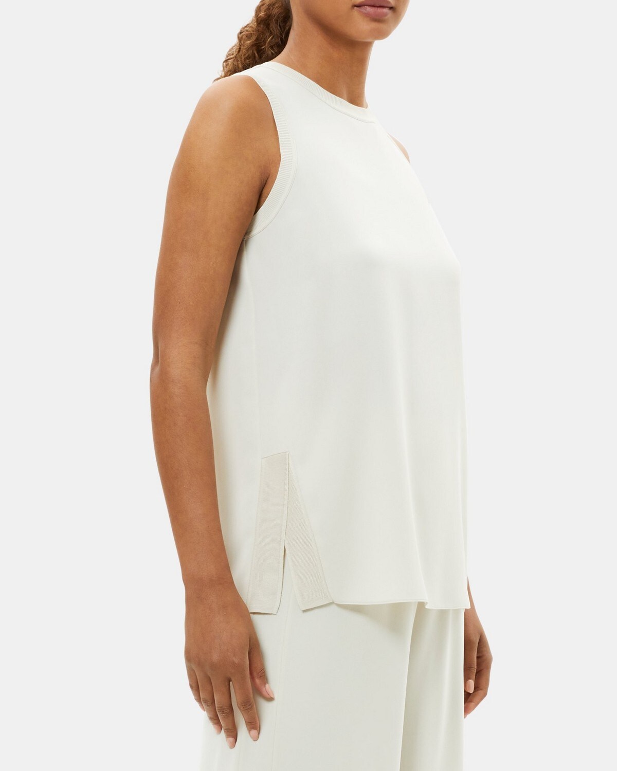 Drapey Crepe Combo Shell Top | Theory Outlet