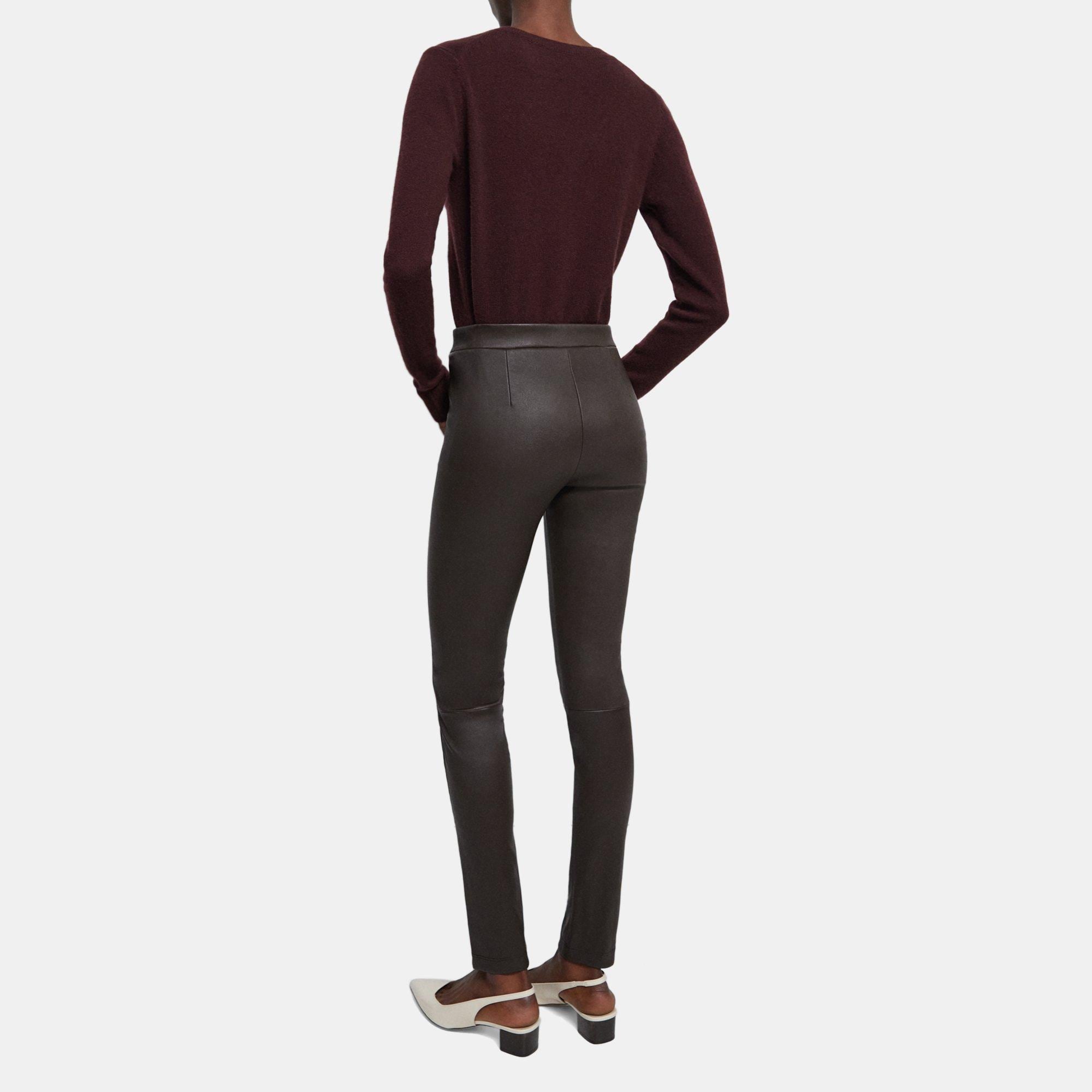ESQUALO BROWN LEATHER LEGGINGS - Monkee's of Myrtle Beach