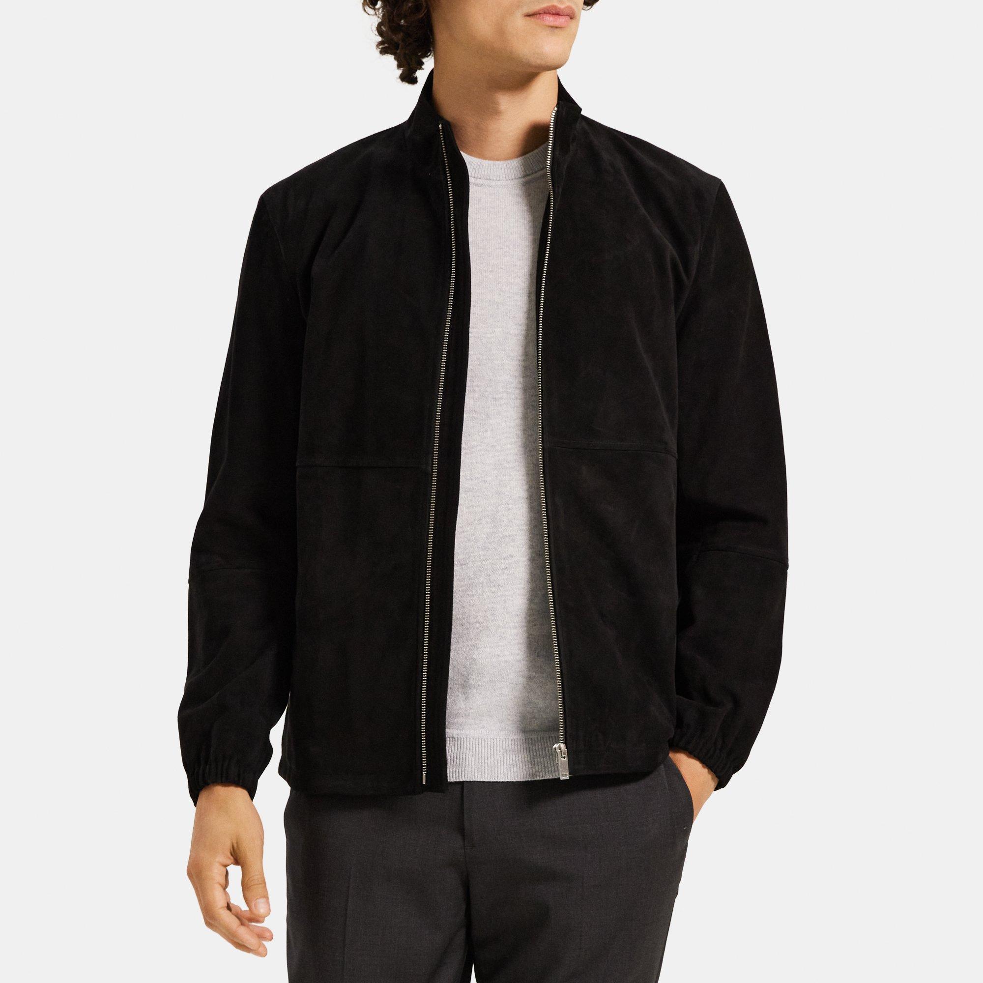 Suede zip up online jacket