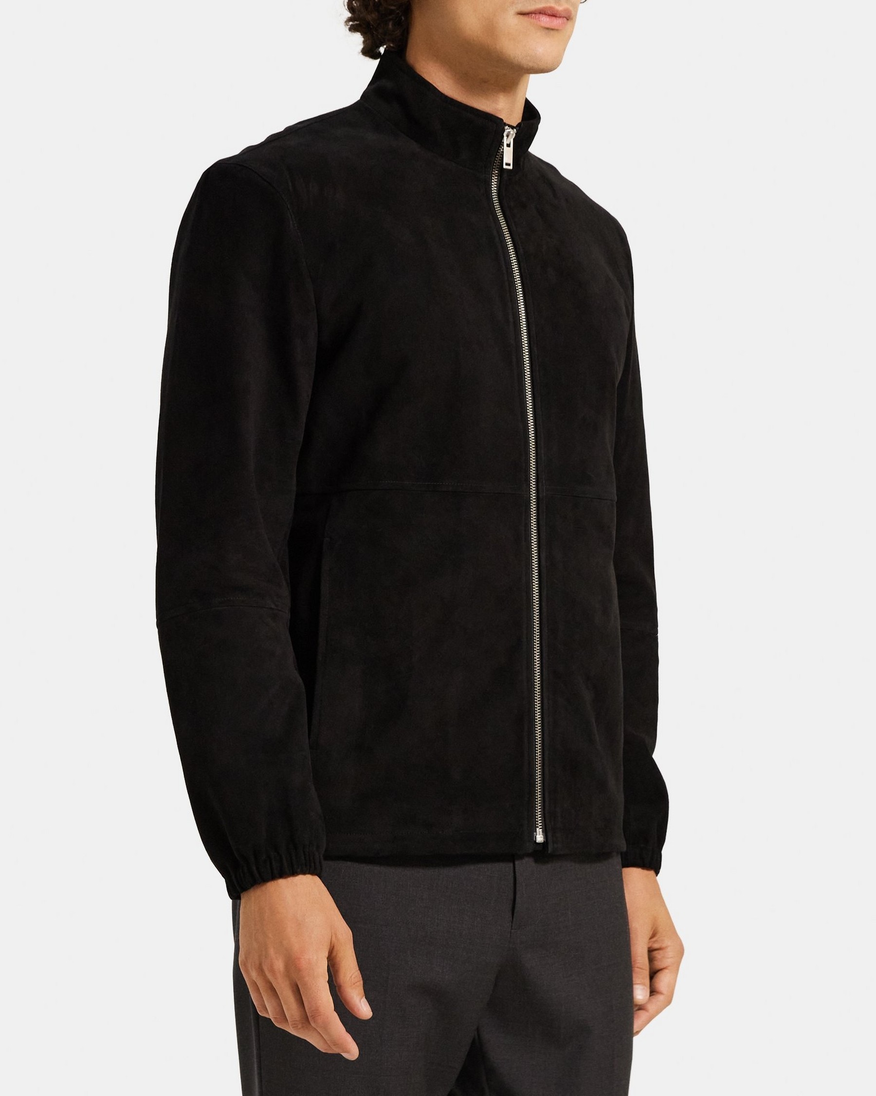 Leather Zip-Up Jacket | Theory Outlet
