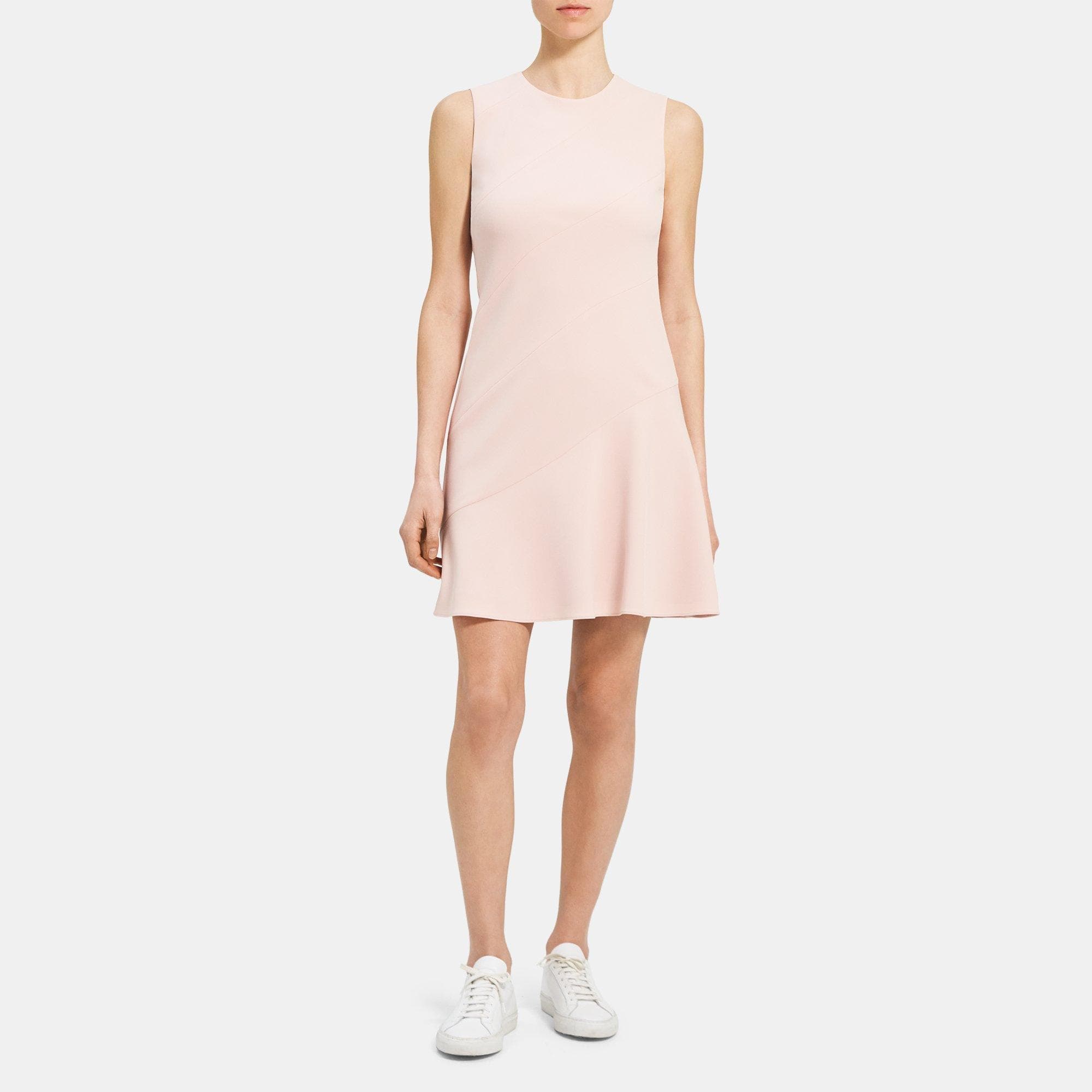 Theory Curved Seam Dress in Crepe
