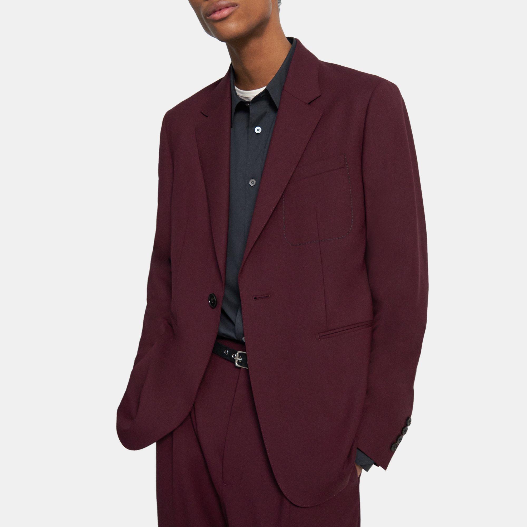 Purple Wool Gabardine Tailored Jacket | Theory Project