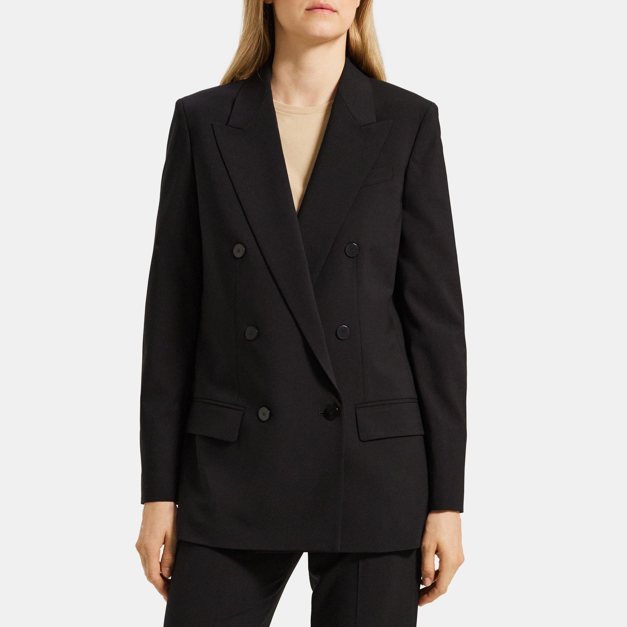 Theory Double-Breasted Blazer in Sevona Stretch Wool