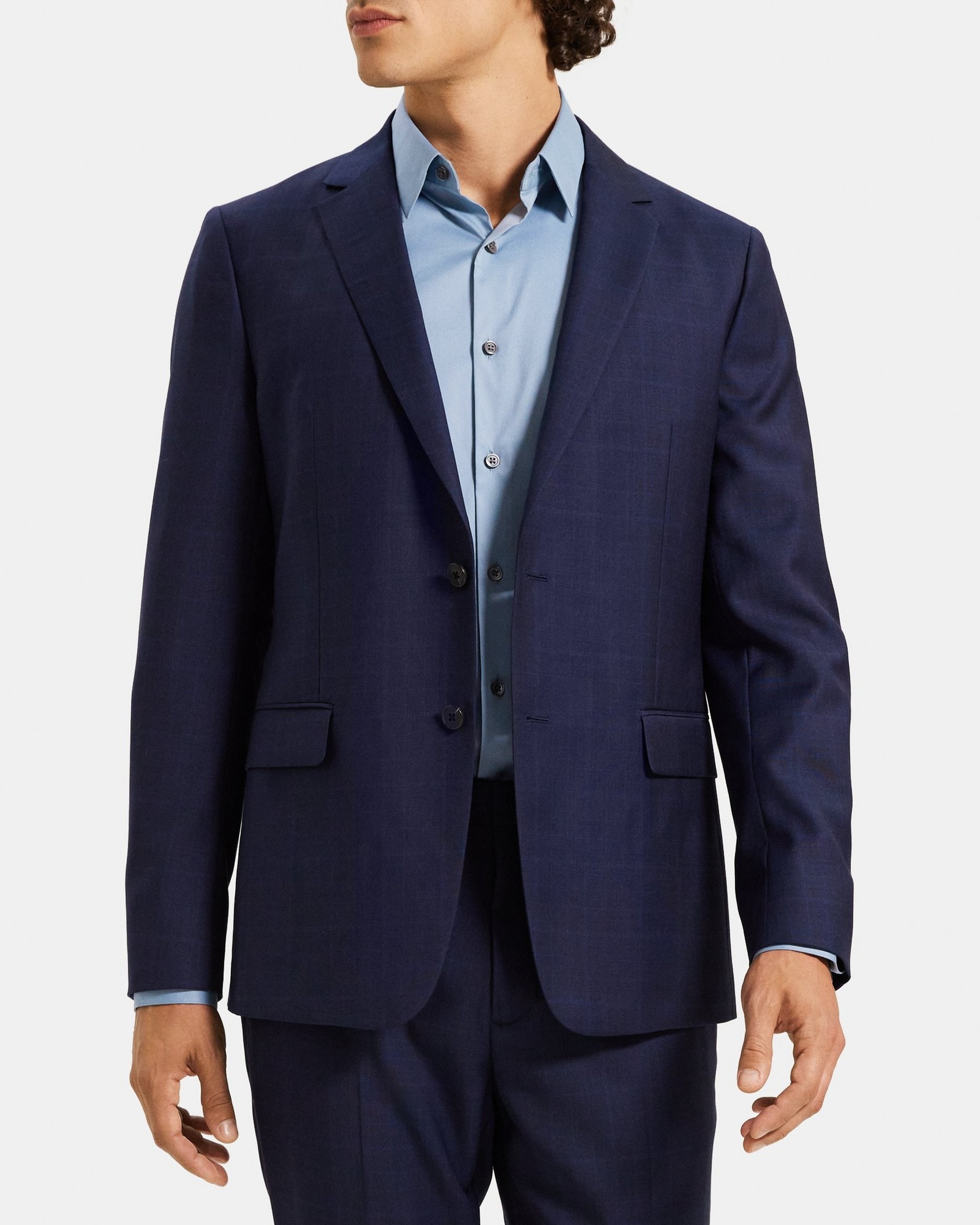 Theory Unstructured Suit Jacket in Plaid Wool