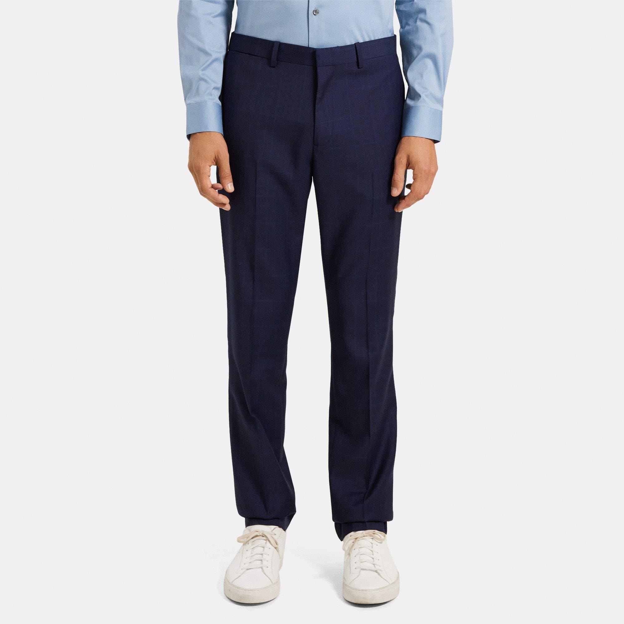 Theory Slim-Fit Suit Pant in Plaid Wool