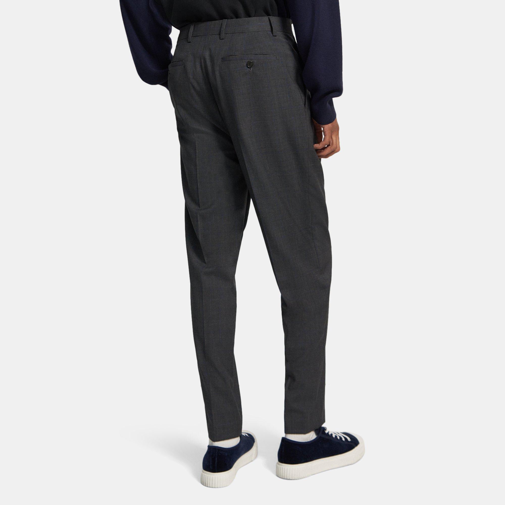 Black Wool Check Pleated Pant | Theory Project