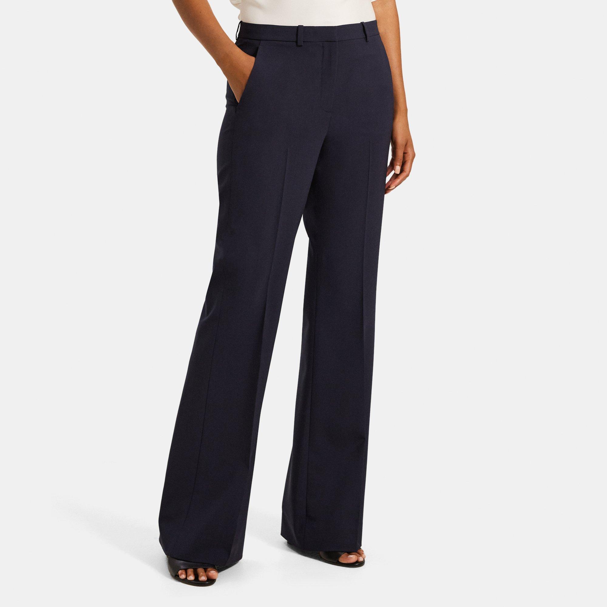 WOOL SUITING FLARED TROUSERS