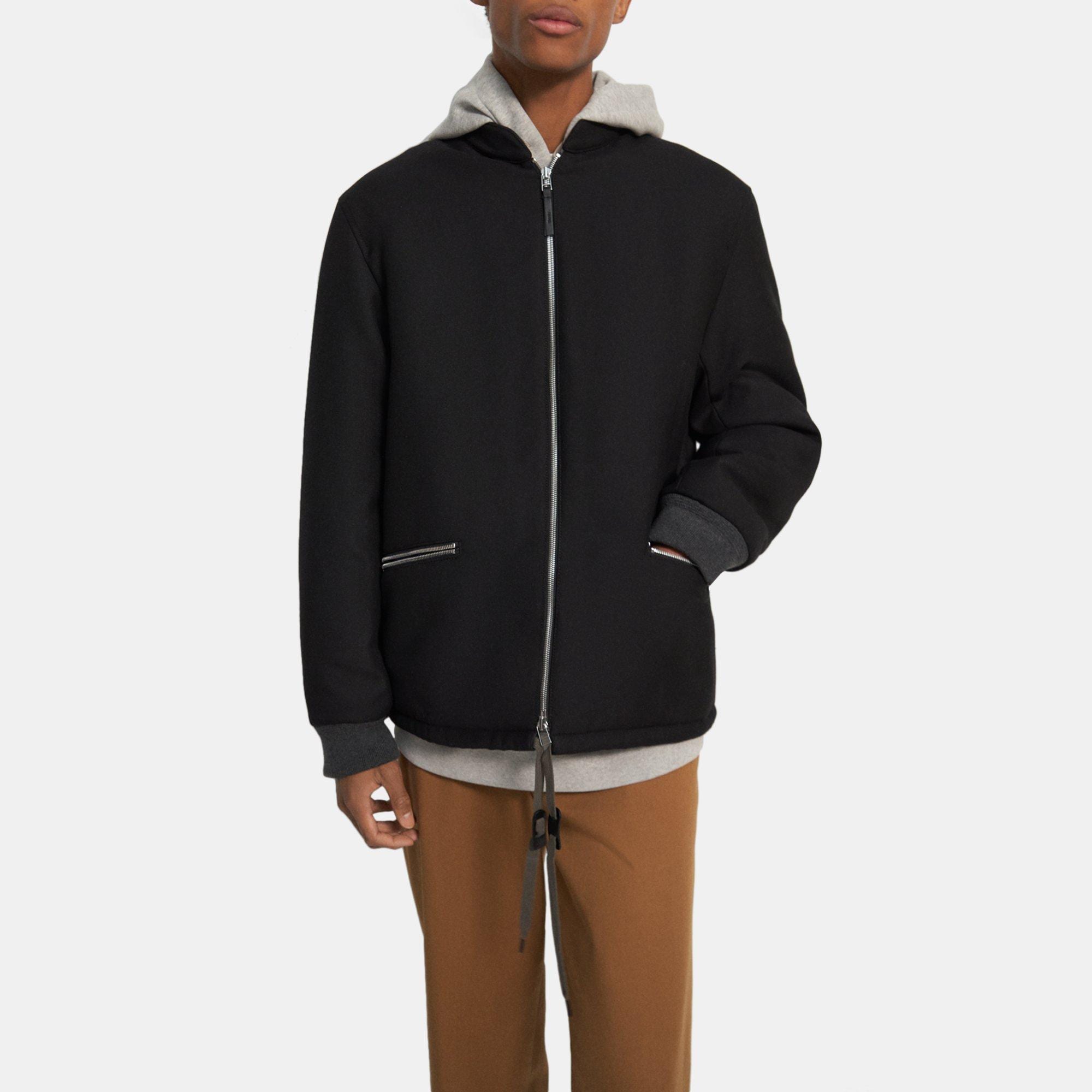 띠어리 Theory Bonded Wool Bomber Jacket,BLACK