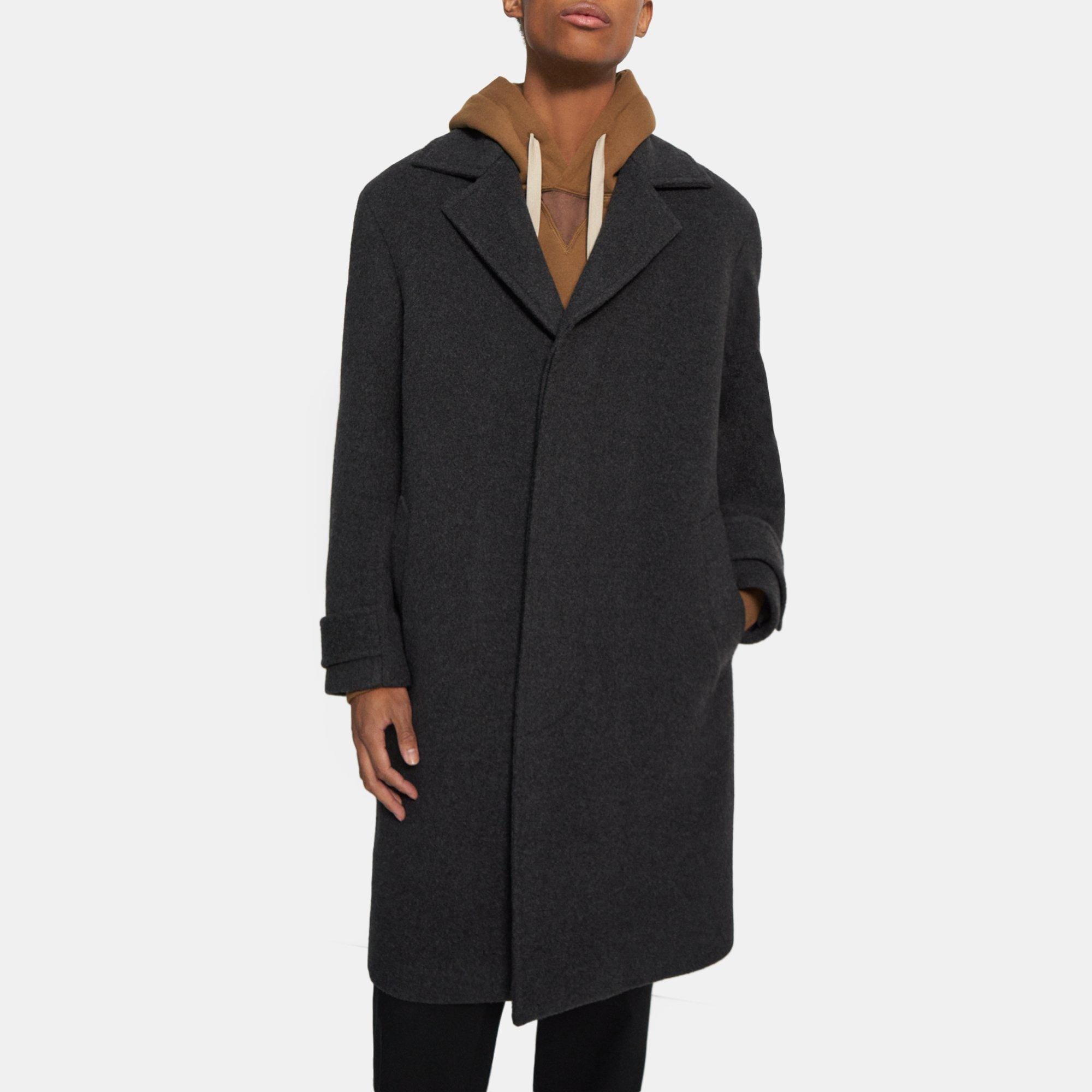 Black Recycled Wool Topcoat | Theory Project